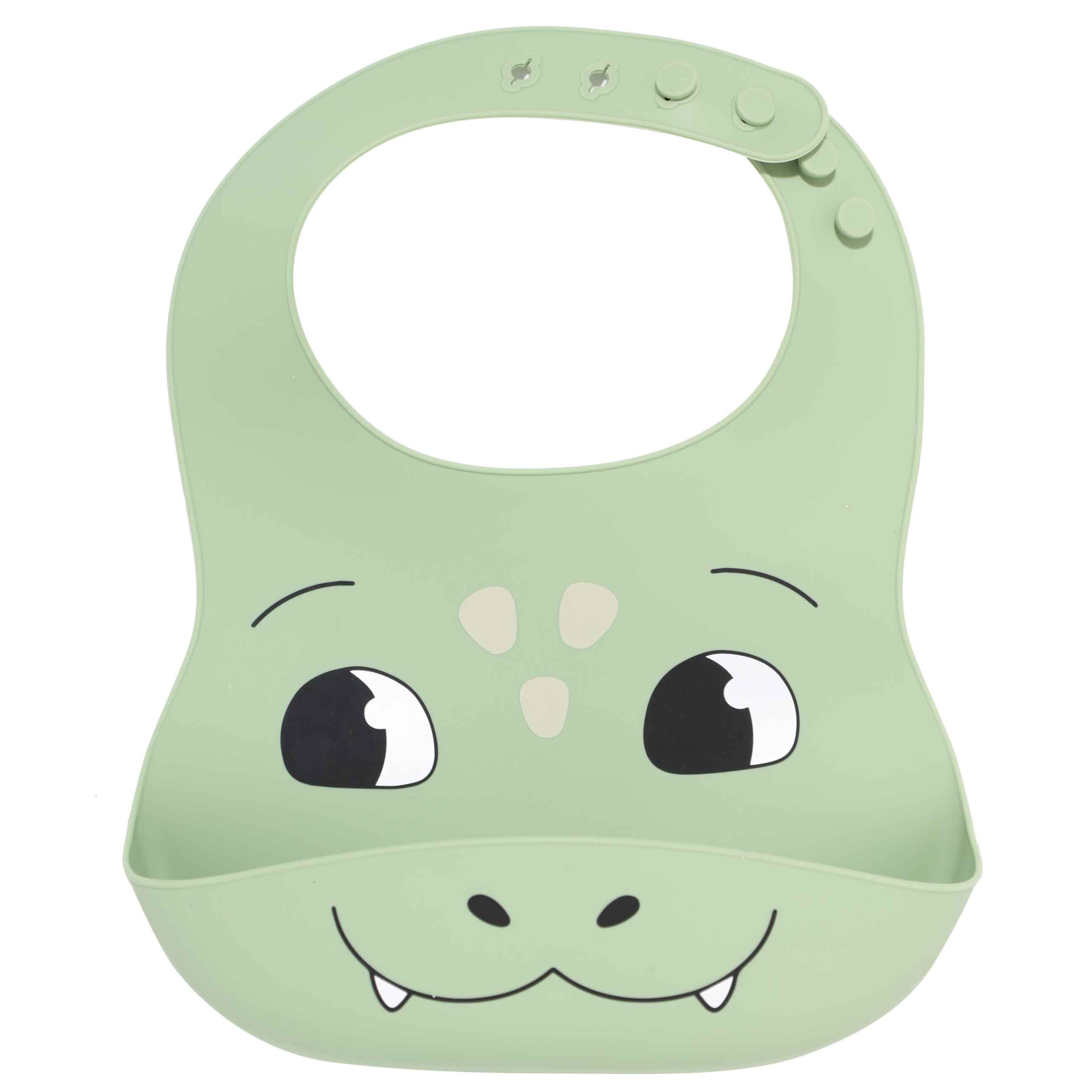 Нагрудник, детский, 30х22 см, с карманом, силикон, зеленый, Дракоша, Kiddy dragon изображение № 2