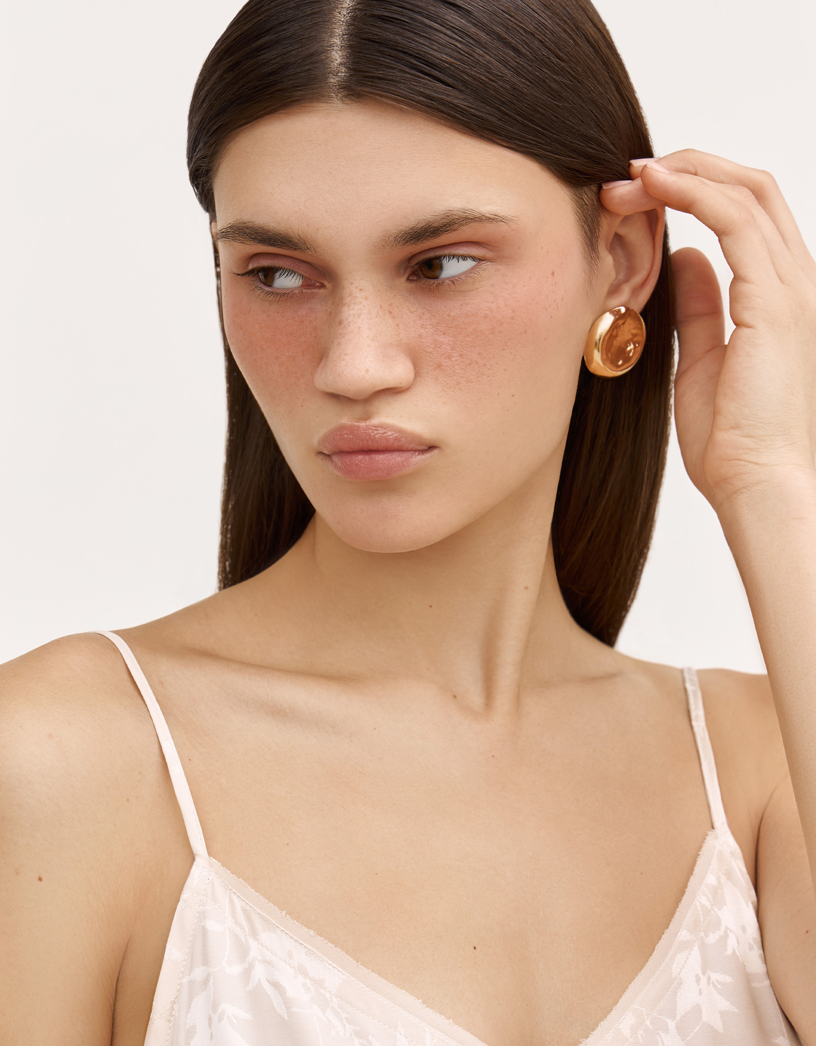Серьги-пусеты, 3 см, 2 шт, металл, золотистые, Jewelry, image-3