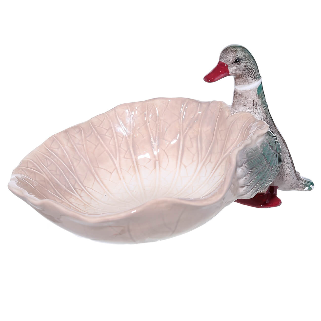 

Блюдо глубокое, 19х11 см, керамика, Утка с листом, Duck