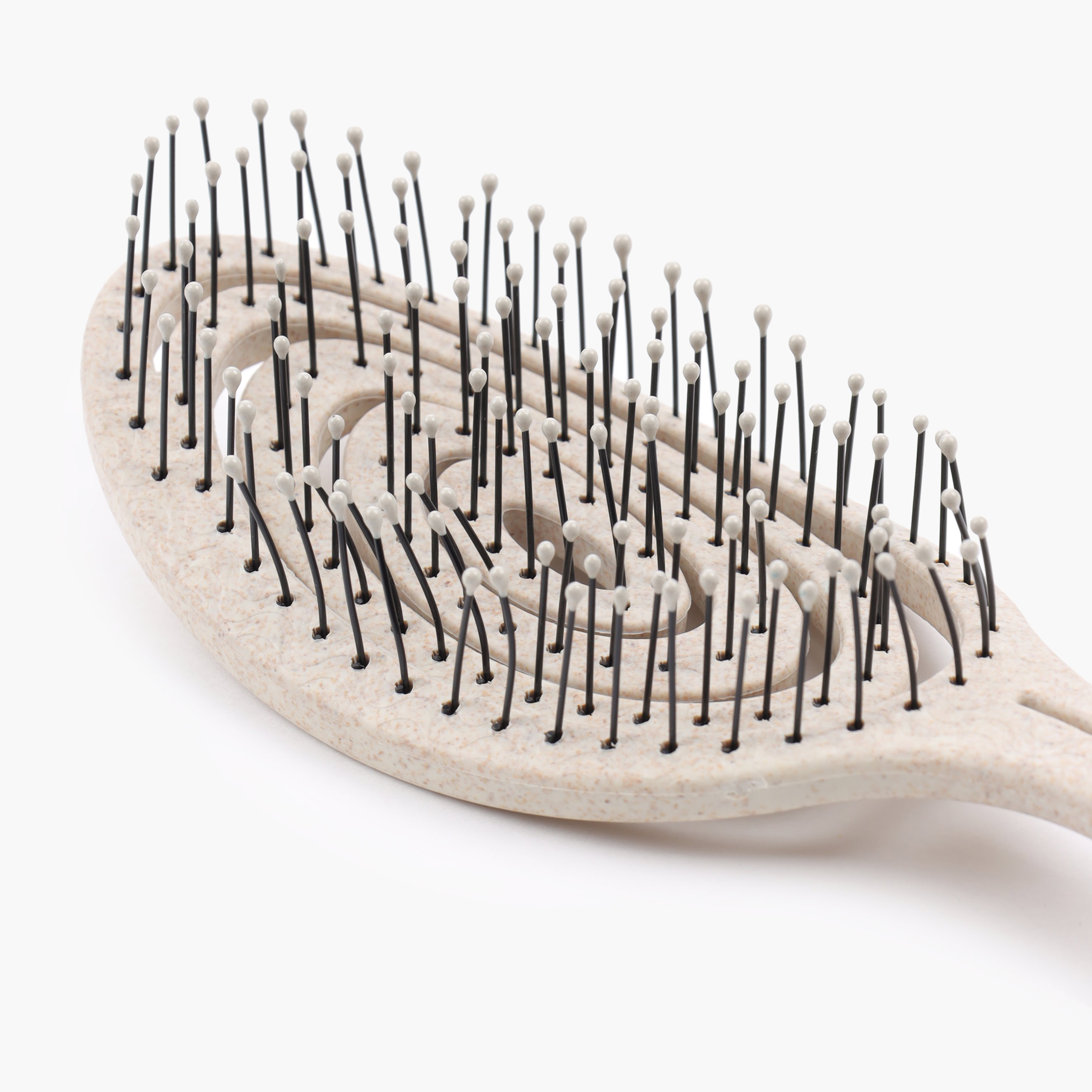 Расческа массажная для волос, 22 см, растительное волокно/пластик, бежевая, Zipo изображение № 4