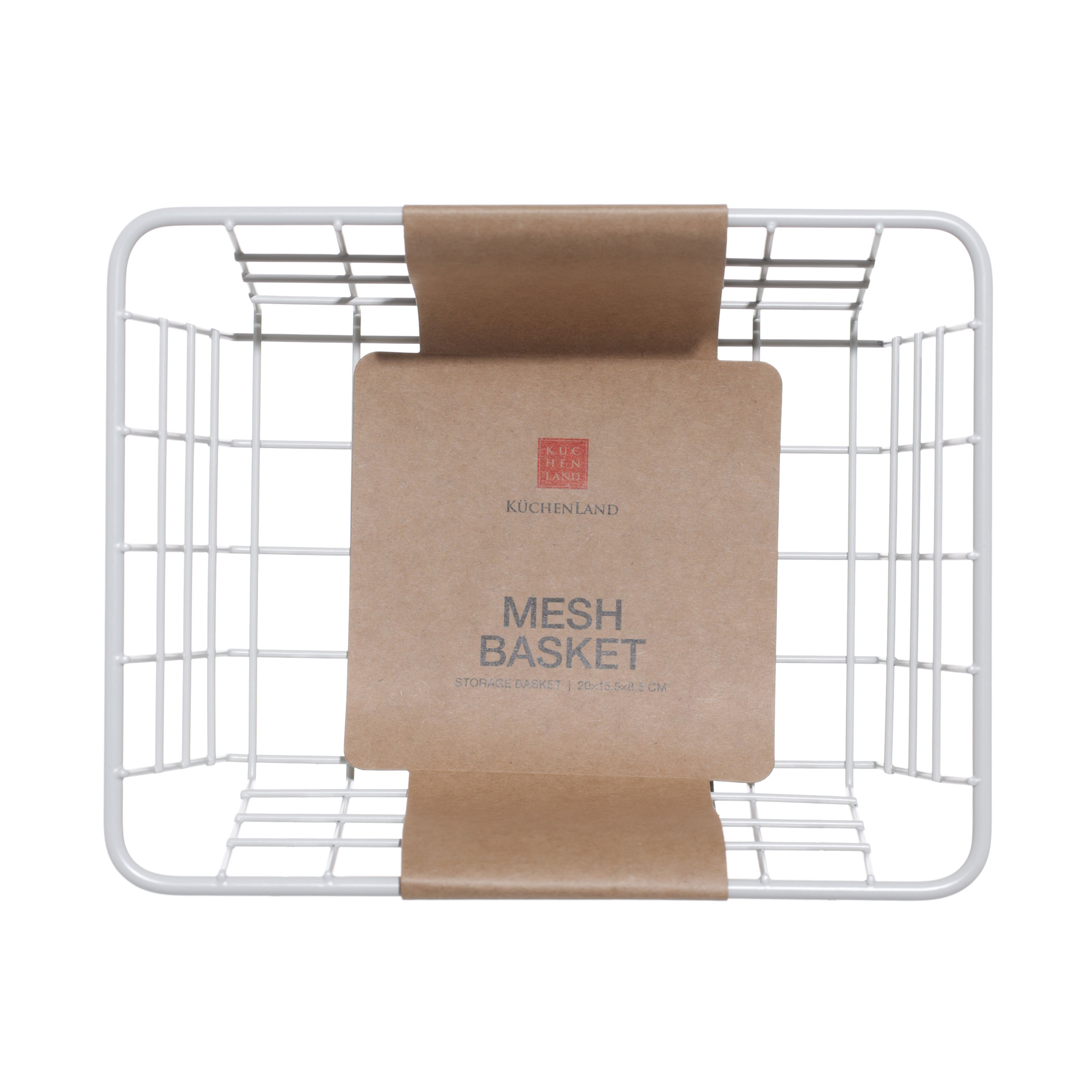 Корзина для хранения, 20х15х8 см, металл, прямоугольная, бежевая, Mesh basket изображение № 2