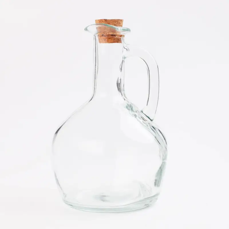 Емкость для масла или уксуса, 400 мл, с ручкой, стекло/пробка, Кувшин, Clear cork