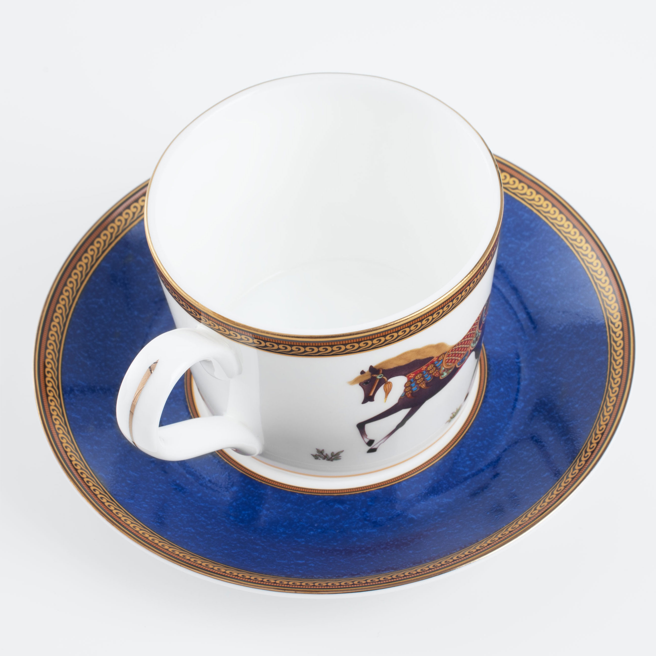 Пара чайная, 1 перс, 2 пр, 250 мл, фарфор F, синяя, Скачки, Blue wind изображение № 3
