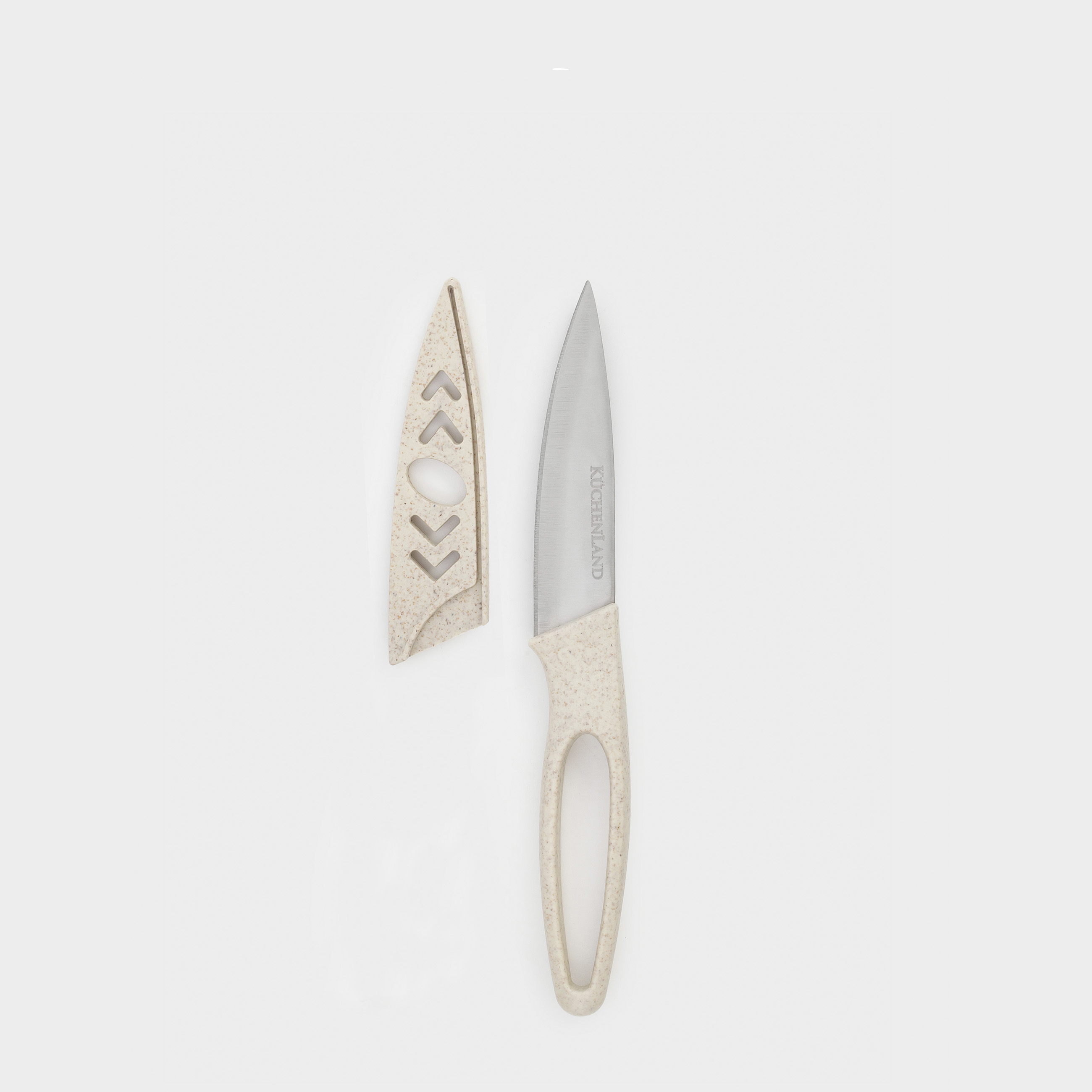 Нож для чистки овощей 9 см с чехлом стальпластик бежевый в крапинку Soft speckled 249₽