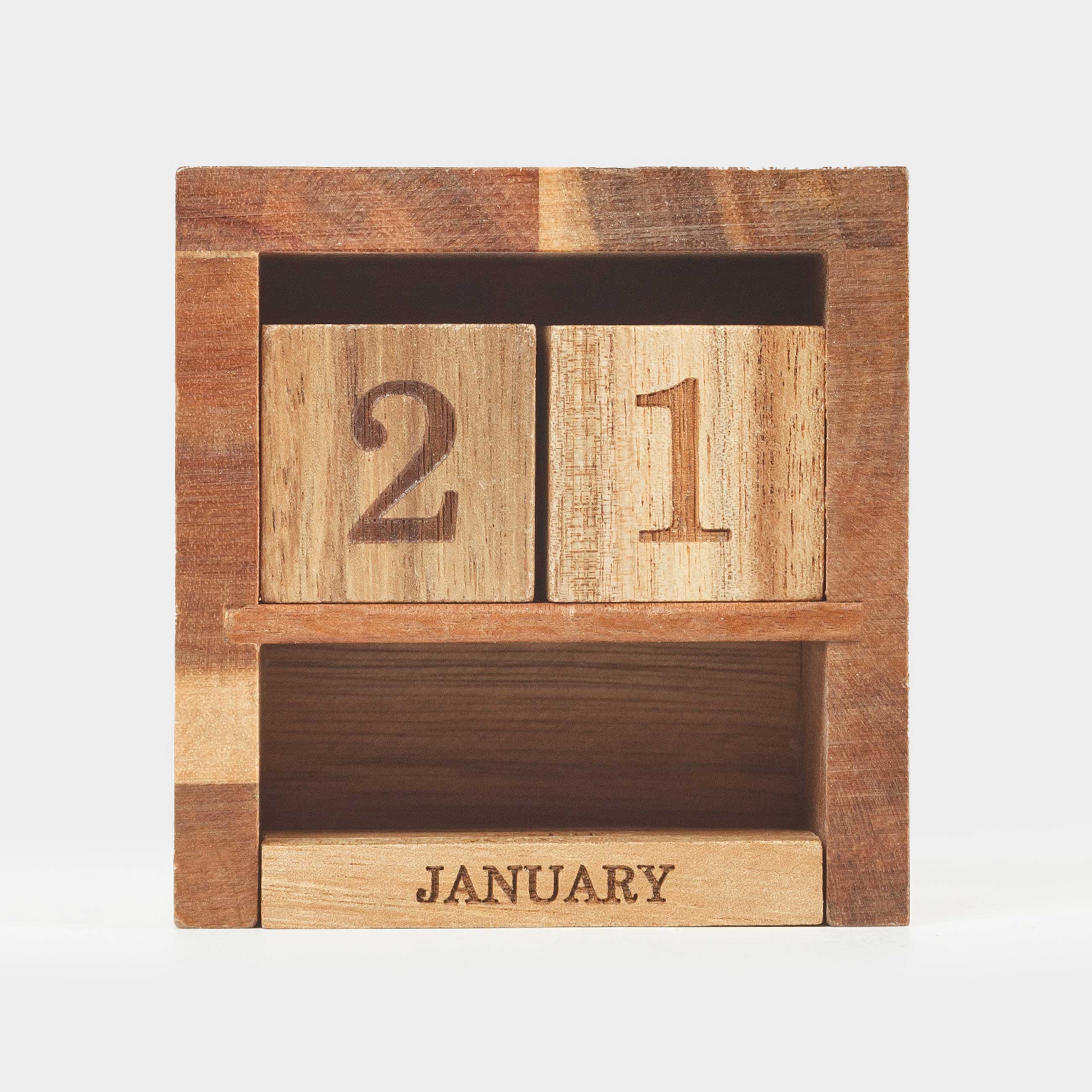 Календарь настольный, 8х5 см, с кубиками, с подставками для ручек, дерево, Noble tree, image-1