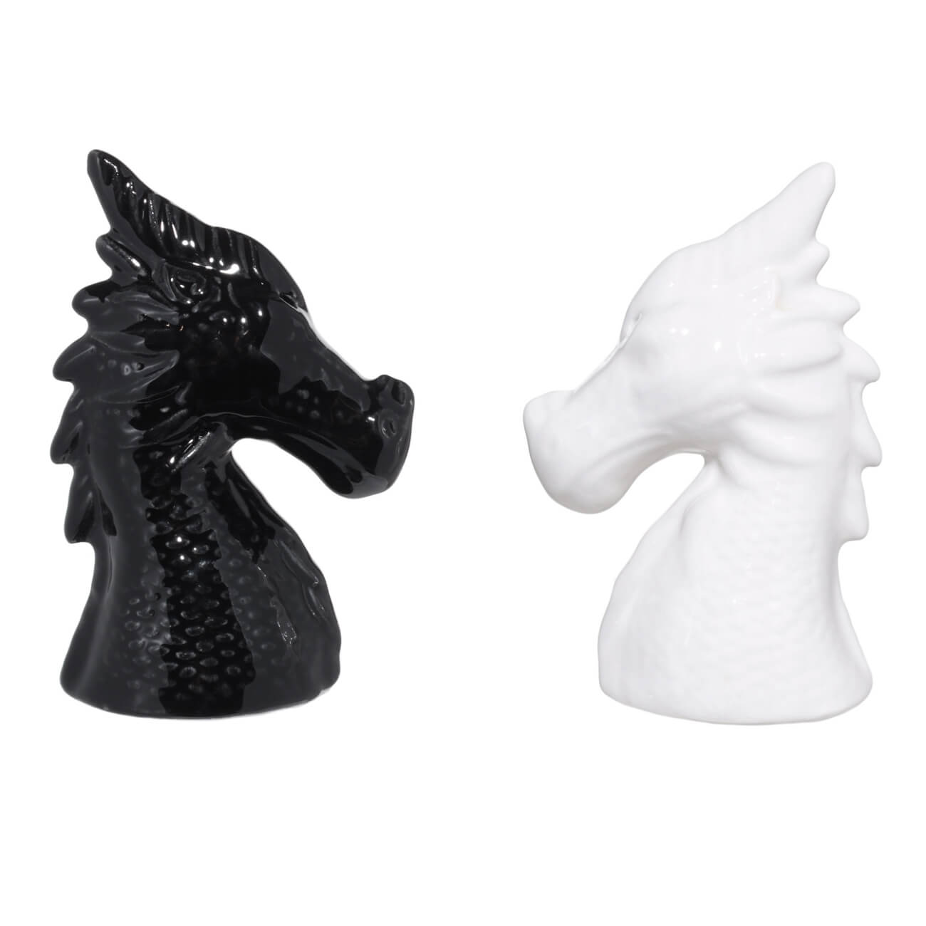 

Набор для соли и перца, 9 см, керамика, черный/белый, Драконы, Dragon arrax