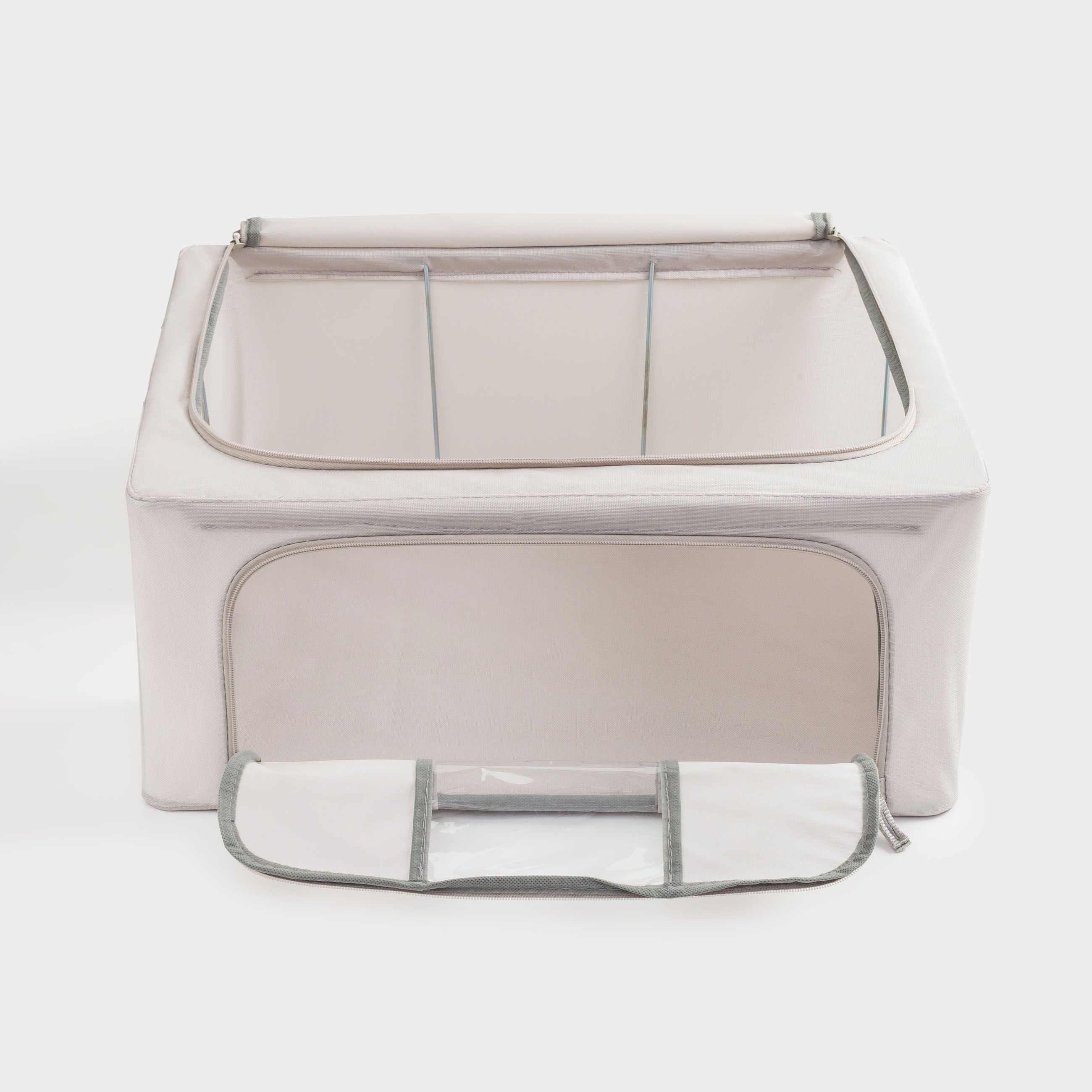 Органайзер-короб для вещей, 50х40х22 см, на молнии, оксфорд, серый, Pedant, image-8