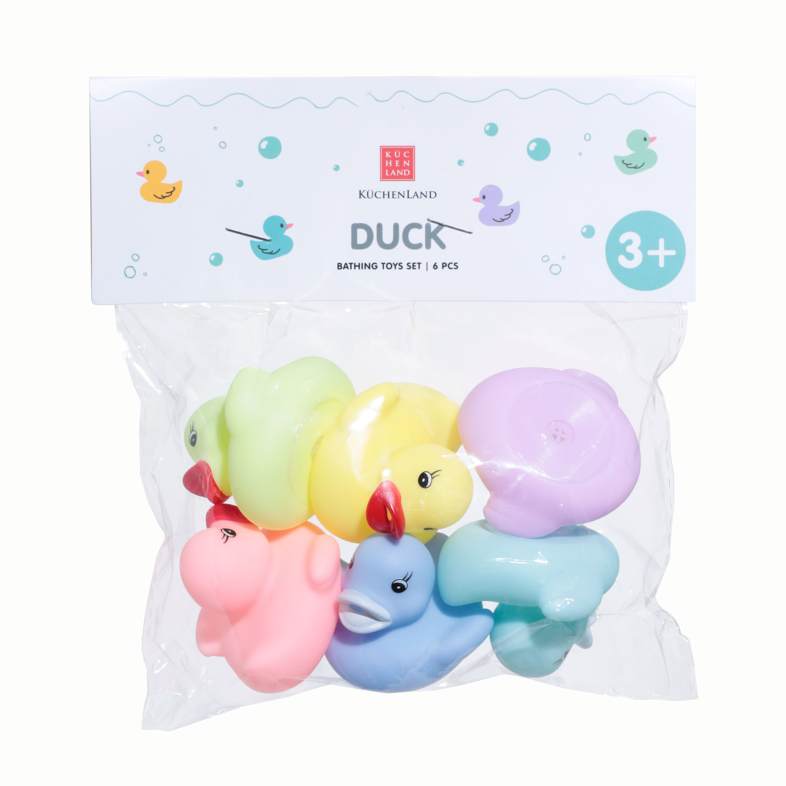Игрушка для купания, 4 см, 6 шт, резина, цветная, Уточки, Duck изображение № 2