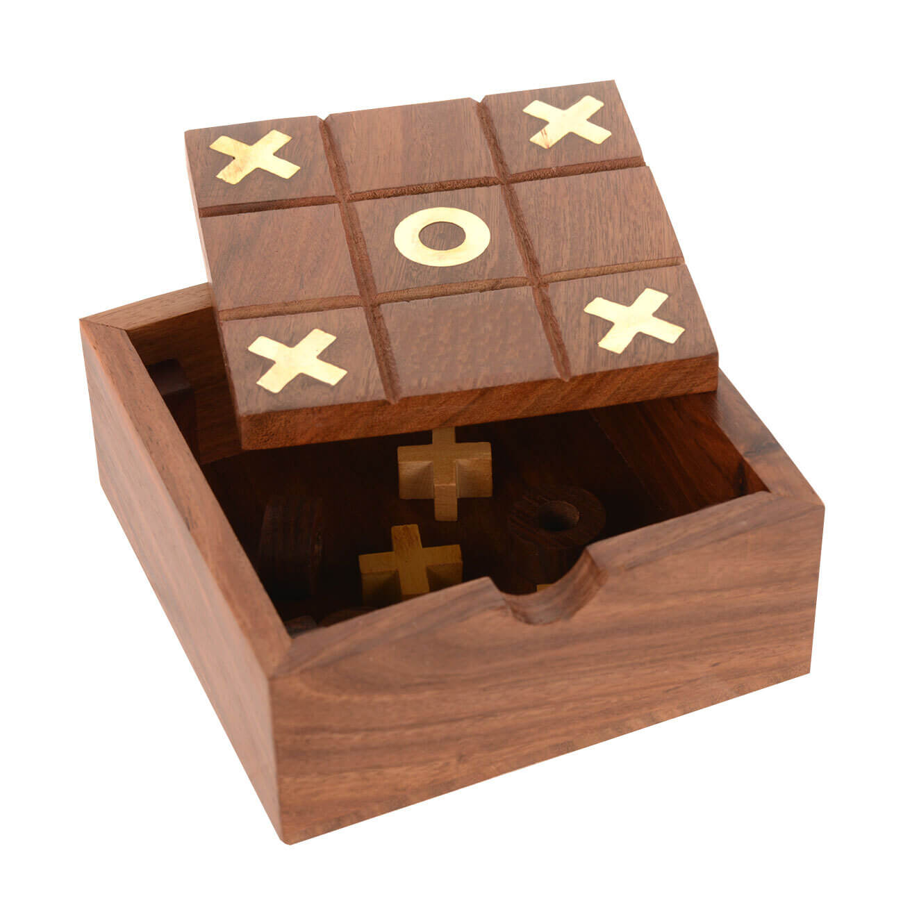 

Игра настольная, 11х11 см, крестики-нолики, в коробке, дерево/металл, Hobby