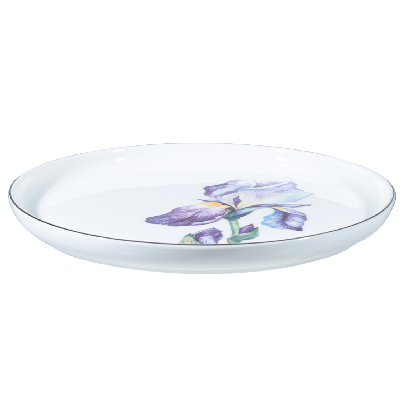 Тарелка закусочная, 24 см, 2 шт, фарфор F, с серебристым кантом, Ирис, Antarctica Flowers изображение № 2