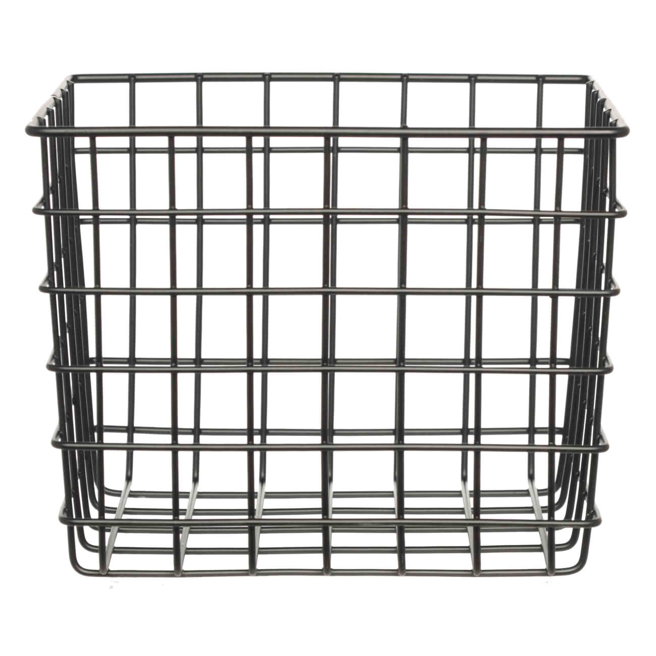 Корзина для хранения, 16x13х13 см, металл, прямоугольная, черная, Twist black изображение № 1