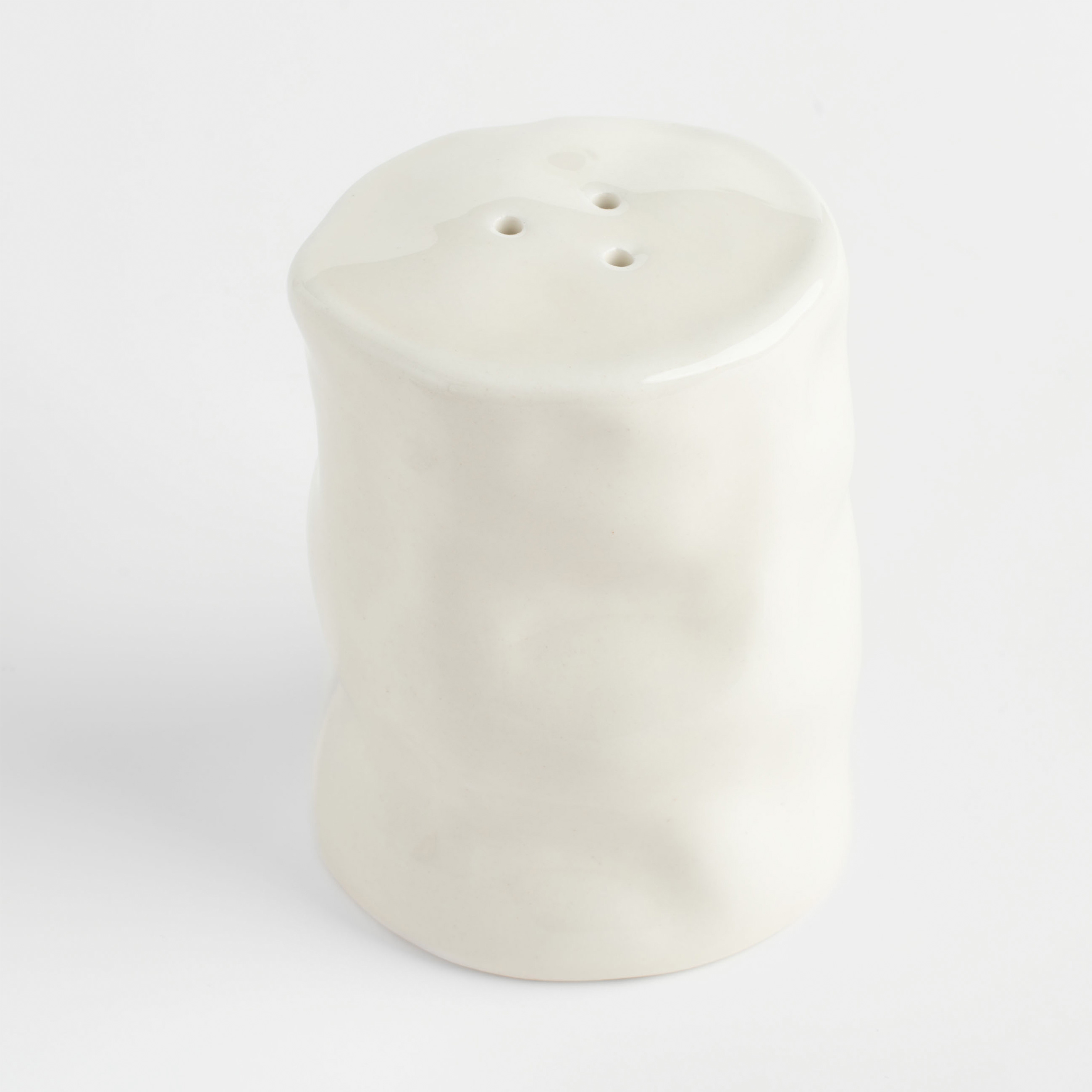 Емкость для соли или перца, 7 см, керамика, молочная, Мятый эффект, Crumple изображение № 2