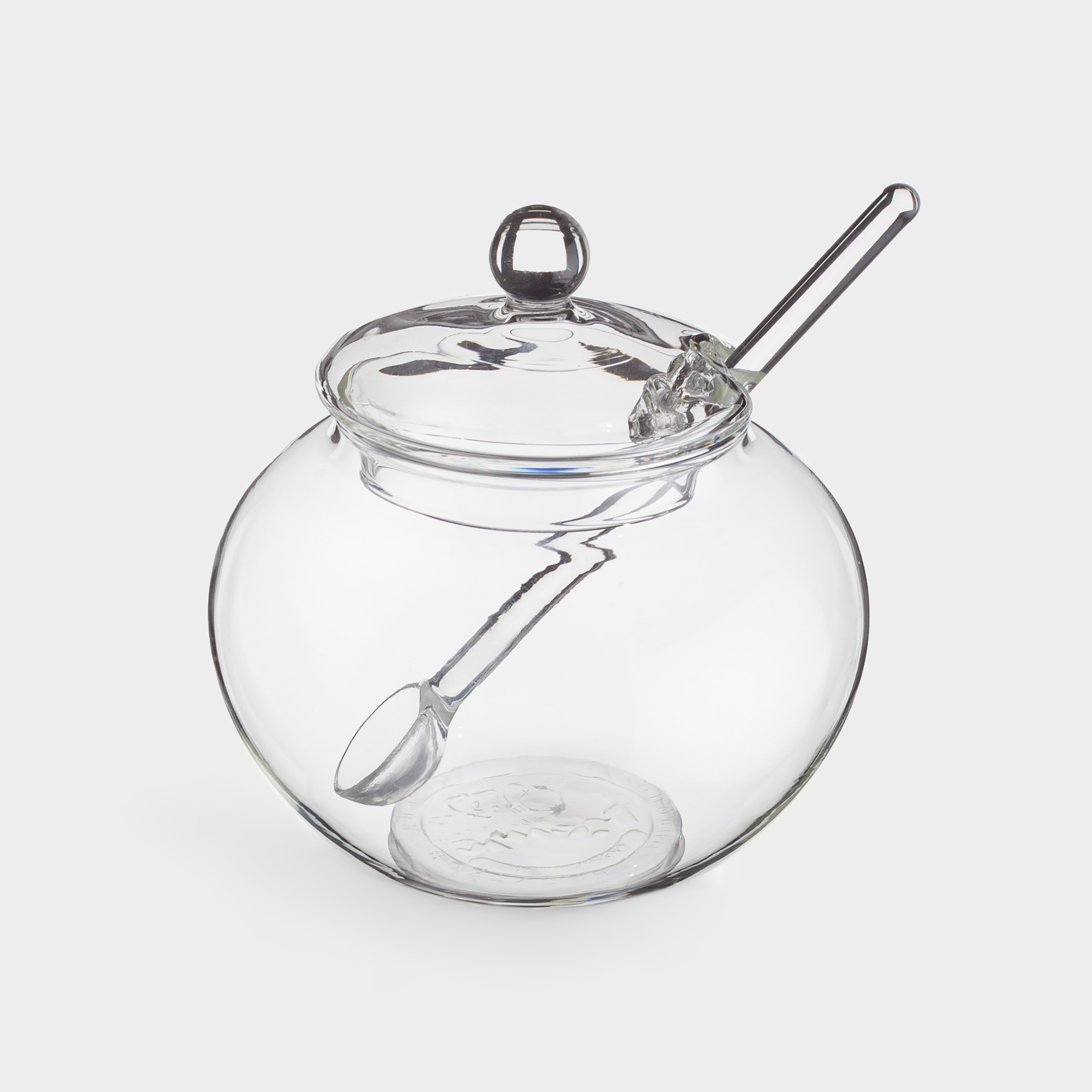 Сахарница 11 см 350 мл с ложкой стекло Clear 1290₽