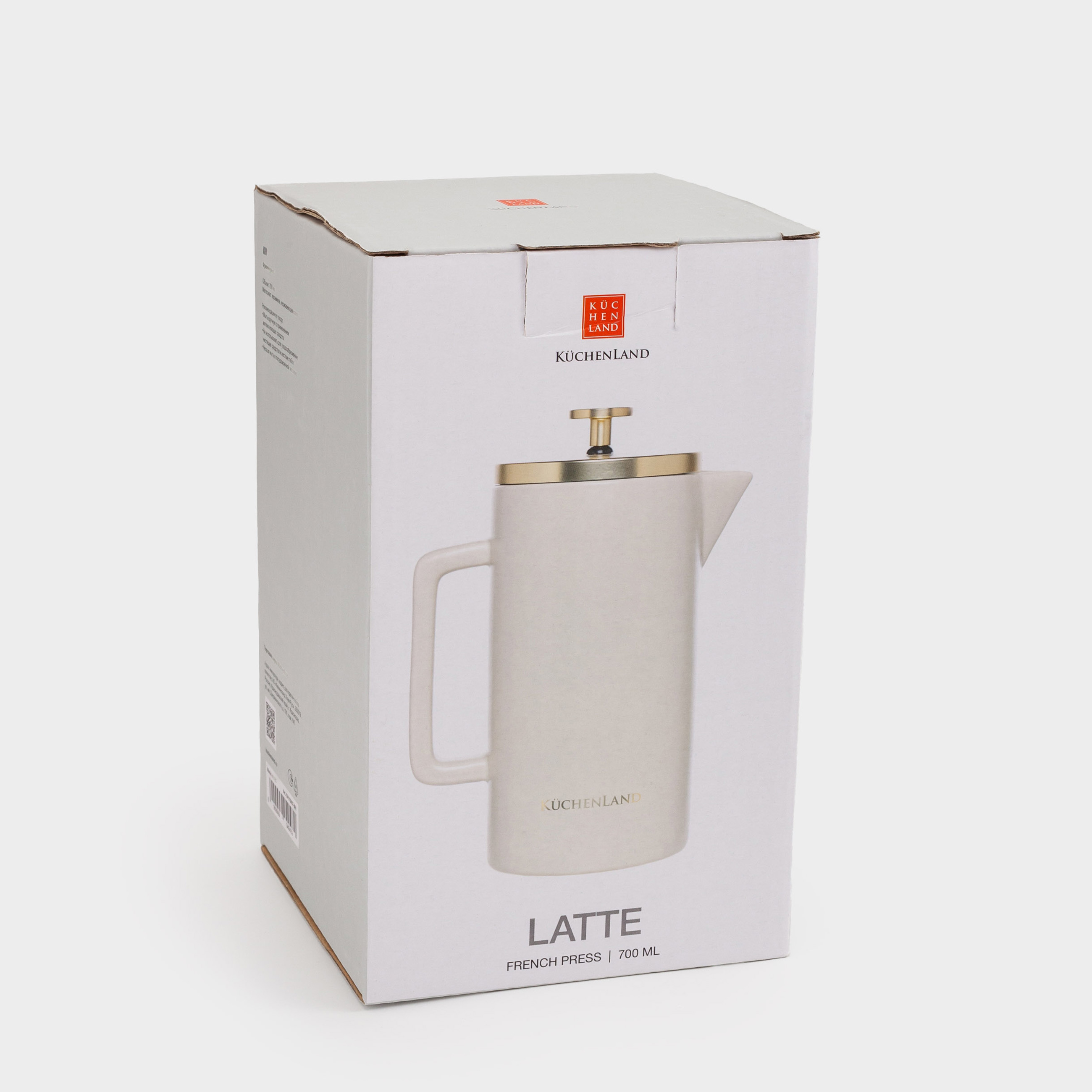 Френч-пресс, 700 мл, керамика/сталь, бежево-золотистый, Latte, image-5