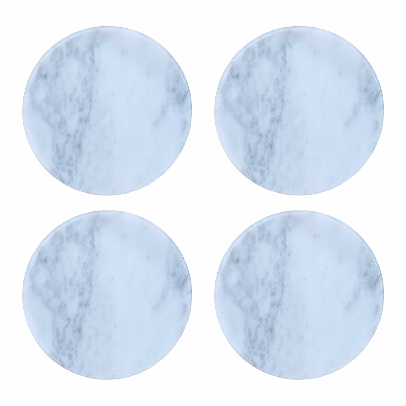 

Подставка под кружку, 10 см, 4 шт, мрамор, круглая, белая, Marble