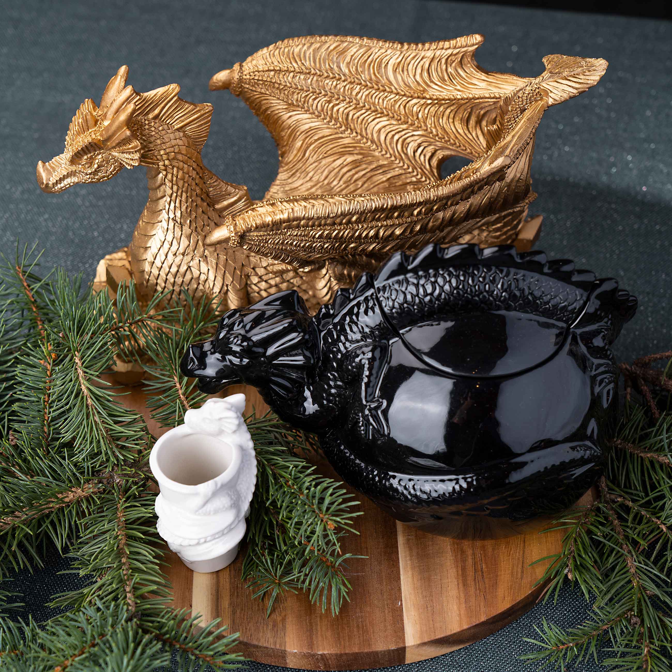 Емкость для хранения, 22х14 см, керамика, черная, Дракон, Dragon dayron изображение № 4