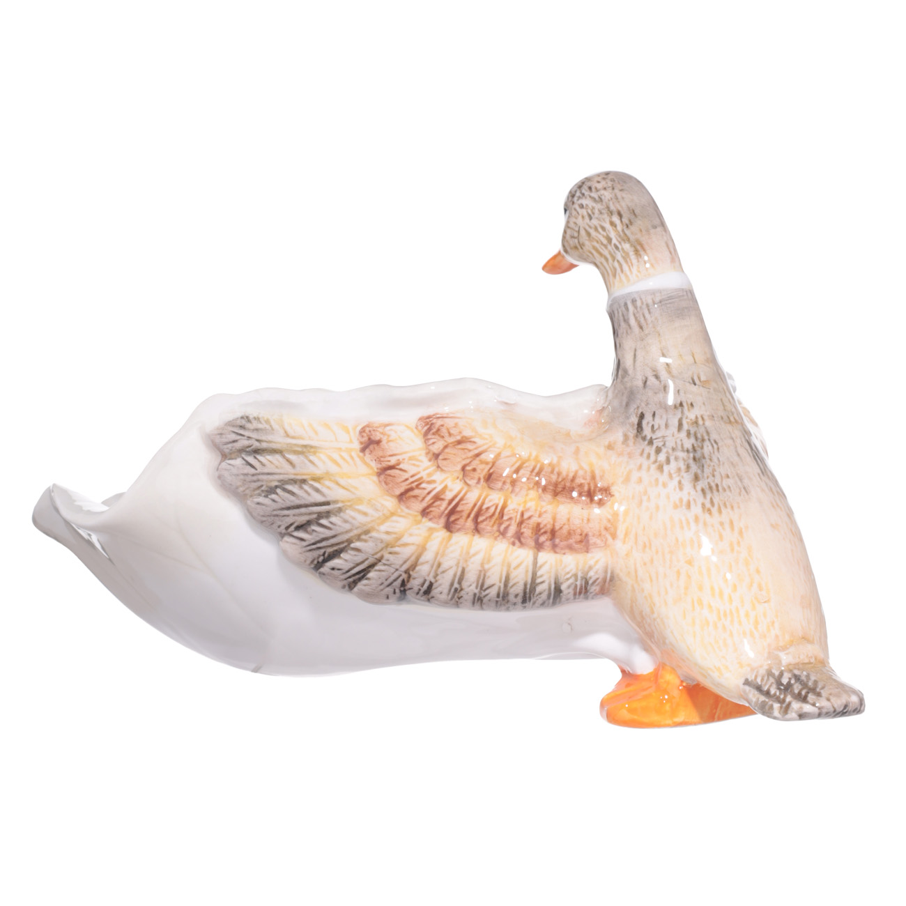 Блюдо глубокое, 20х11 см, керамика, Утка с листом, Duck, image-1