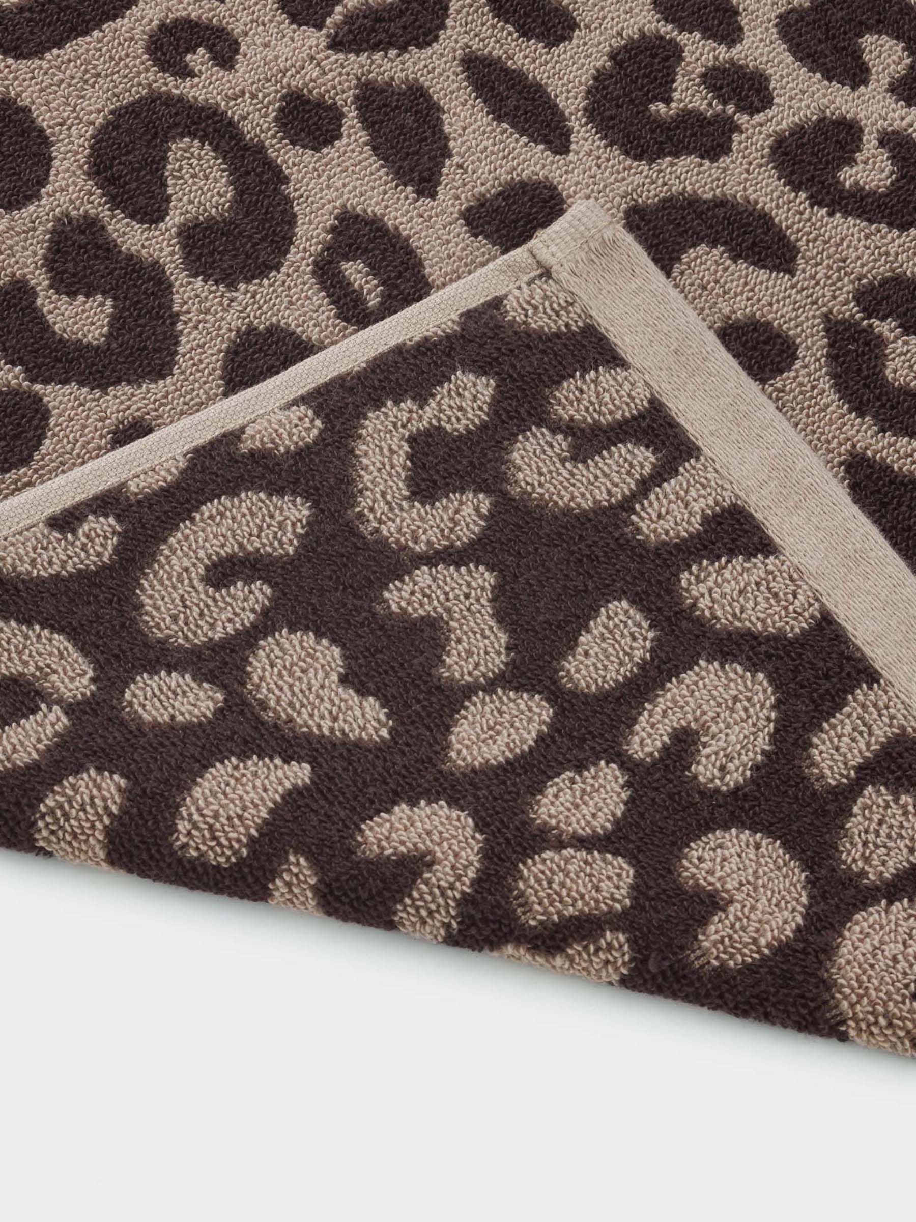 Полотенце, 50х100 см, хлопок, коричневое, Леопардовый принт, Leopard cotton