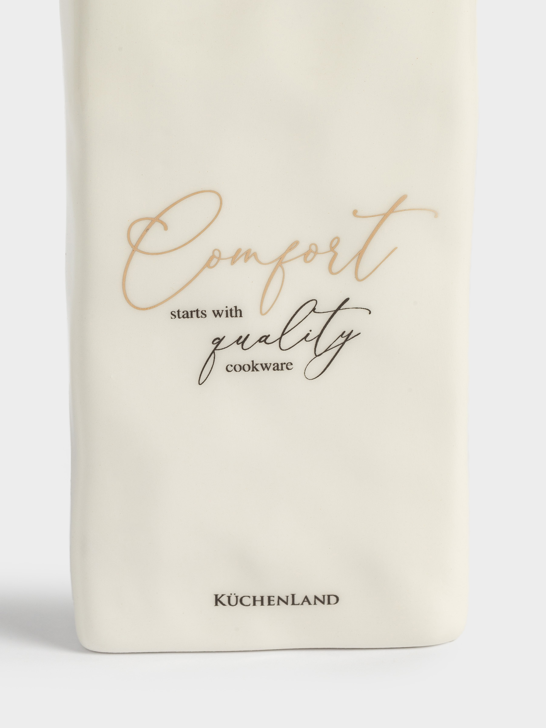 Подставка для кухонных принадлежностей, 15 см, керамика, молочная, Мятый эффект, Crumple kitchen, image-2