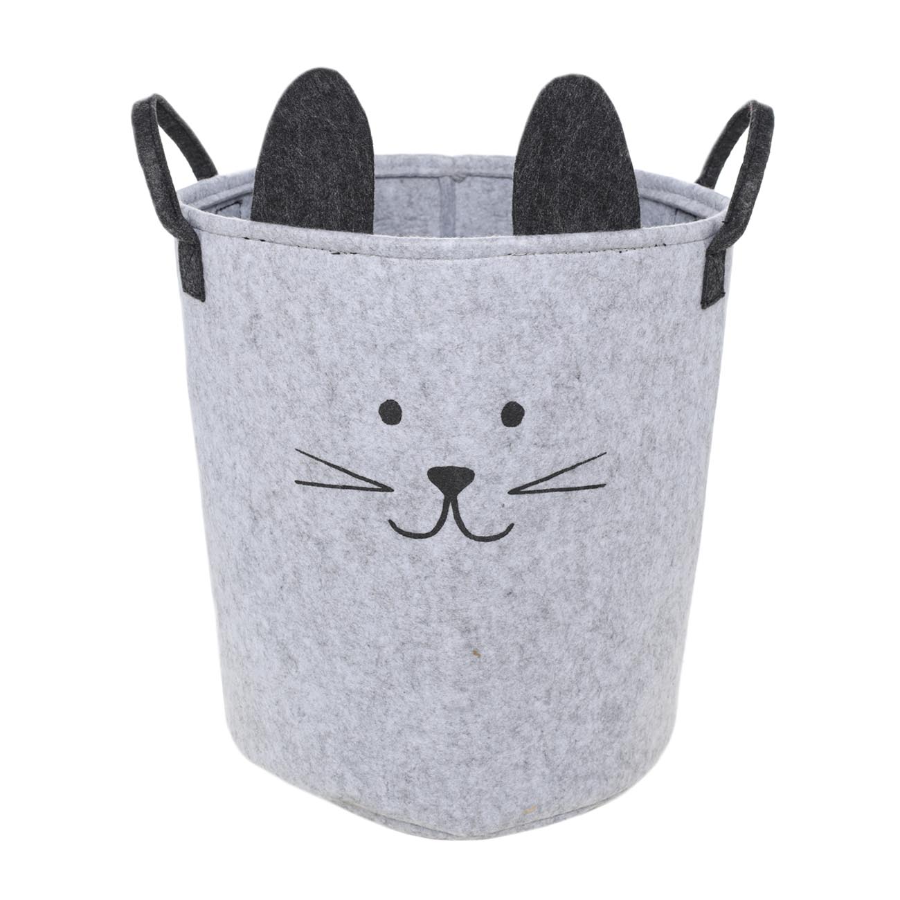 

Сумка для хранения белья, 30х35 см, фетр, круглая, серая, Кот, Cat