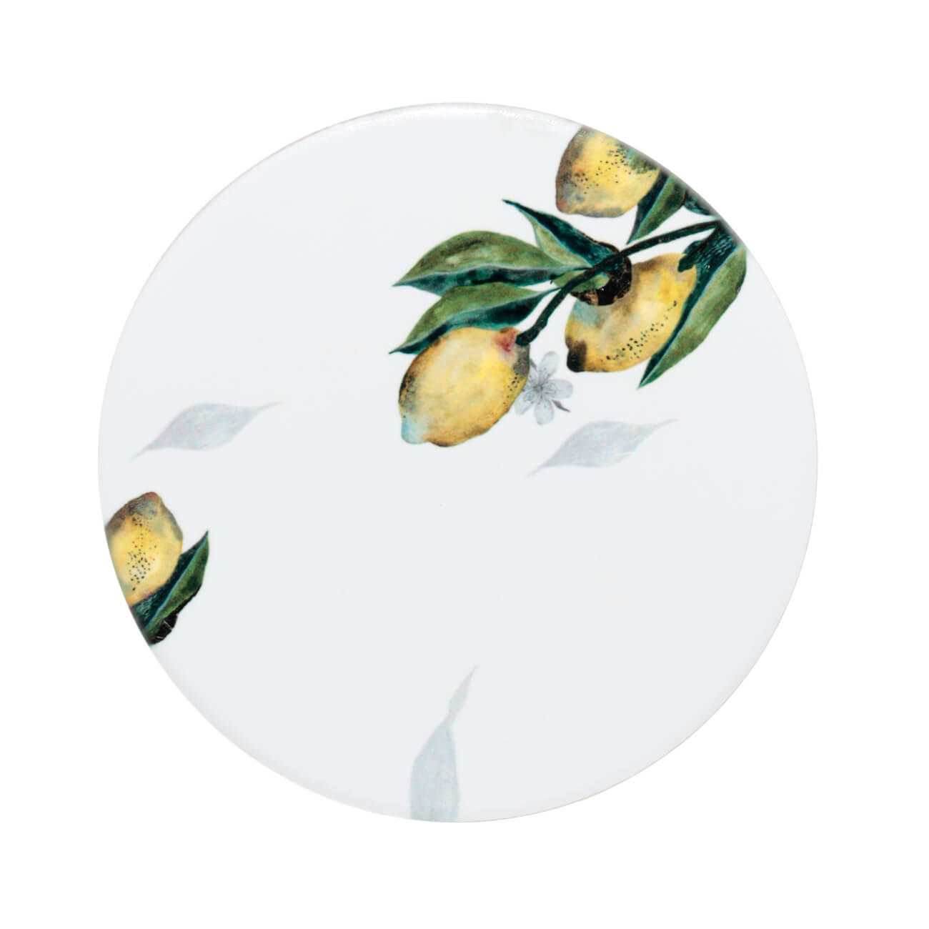 подставка под кружку 11 см керамика пробка круглая тюльпан tulip garden Подставка под кружку, 11 см, керамика/пробка, круглая, белая, Лимоны, Sicily in bloom
