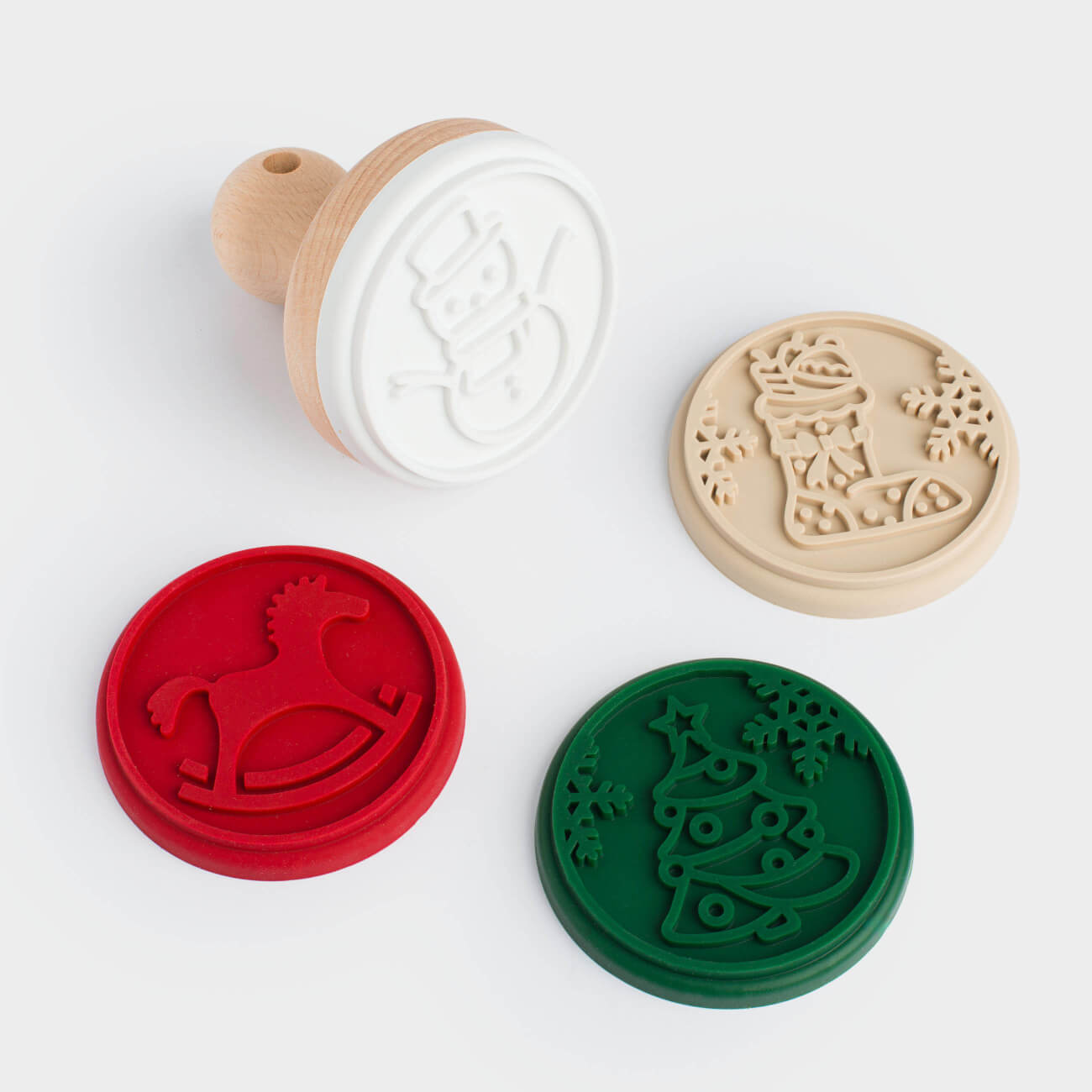 Штамп для выпечки 4 шт силикондерево разноцветный Зимний набор Bakery color 345₽