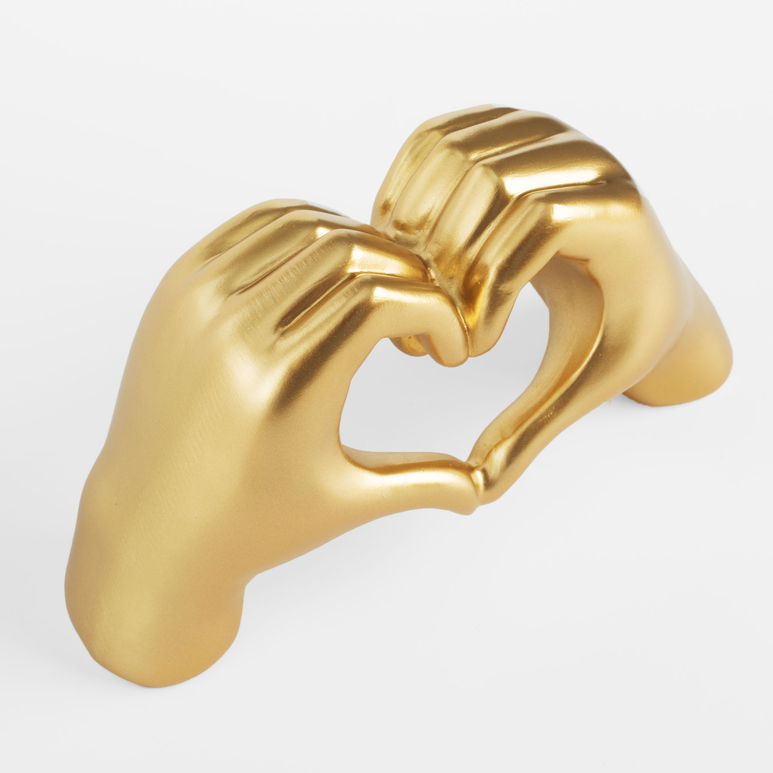 Статуэтка, 24 см, полирезин, золотистая, Жест сердца, Hand изображение № 3