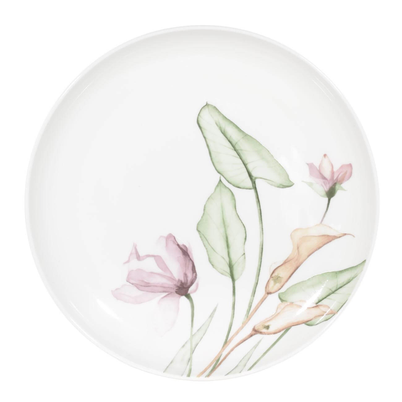 Тарелка закусочная, 21 см, фарфор N, белая, Великолепный цветок, Gorgeous flower - фото 1