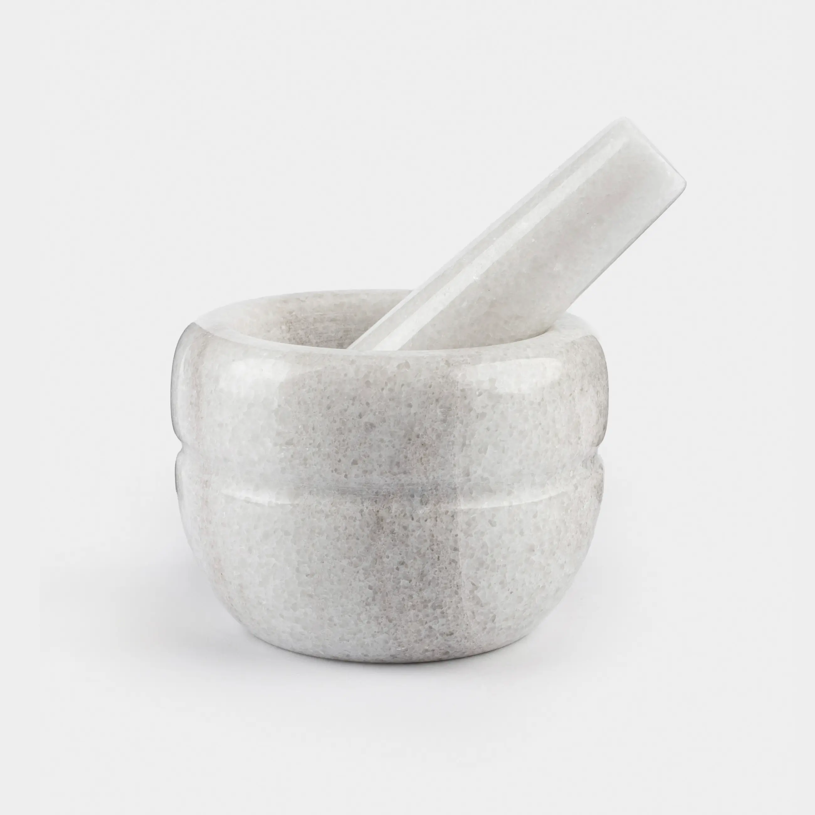 Ступка для специй, 10 см, с пестиком, мрамор, белая, Полоса, Marble