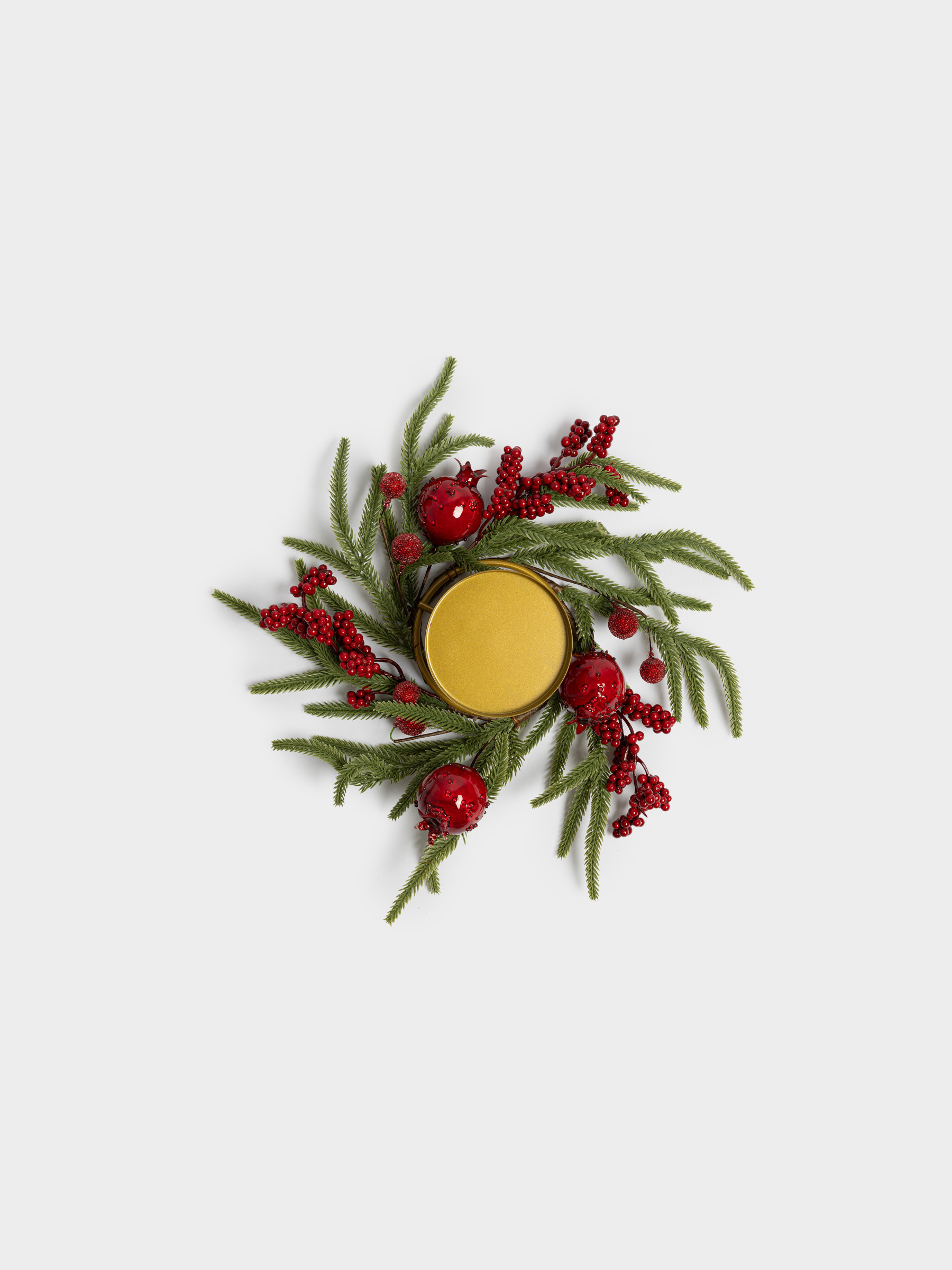 Венок для свечи, 30 см, Красные ягоды, Red berry