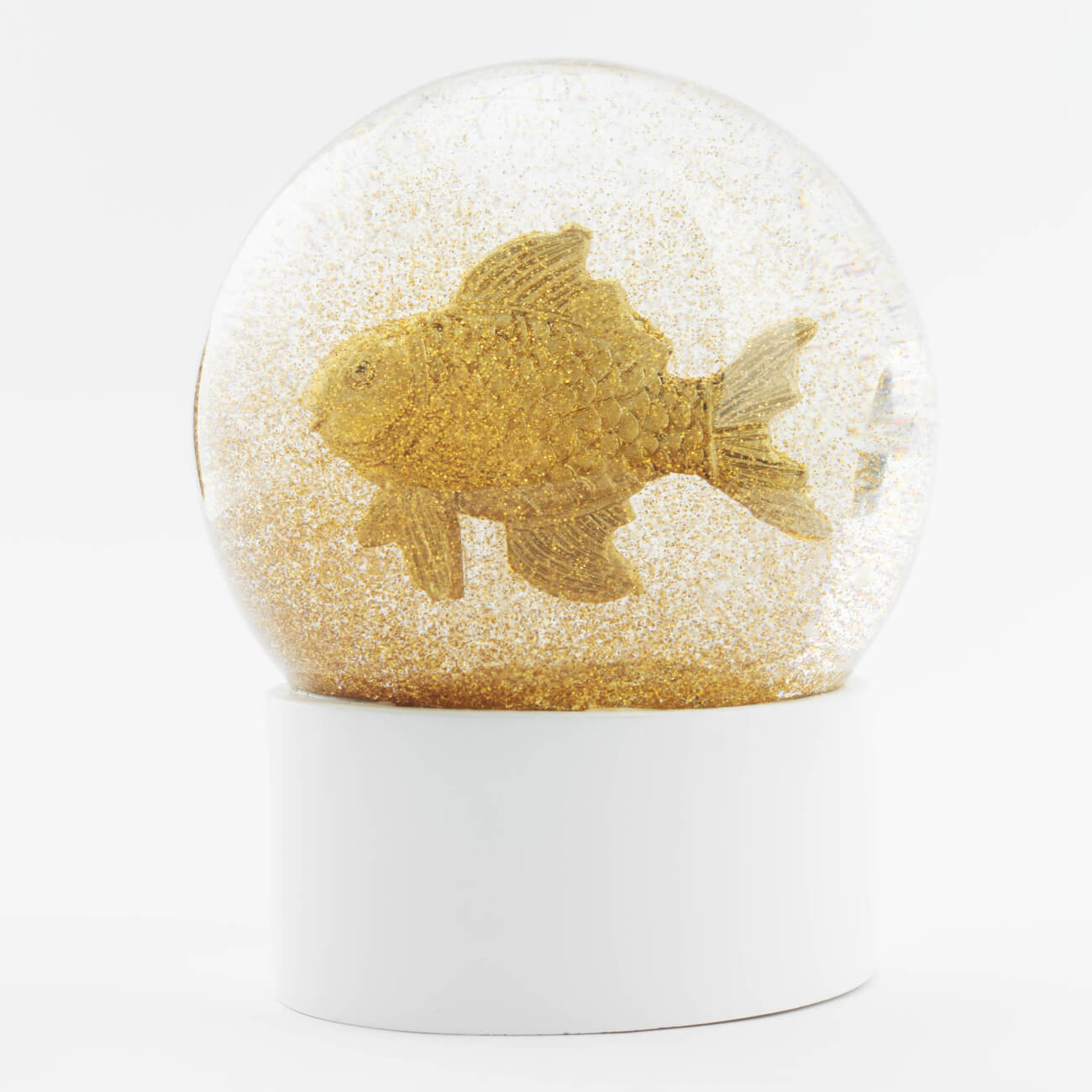 Снежный шар, 12 см, стекло/полирезин, золотистый, Рыбка, Goldfish