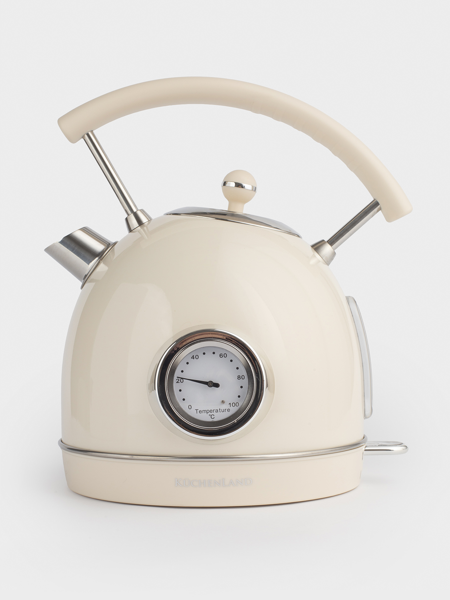 Чайник электрический, 1,8 л, 1850-2200 Вт, сталь/пластик, бежевый, Vintage kitchen