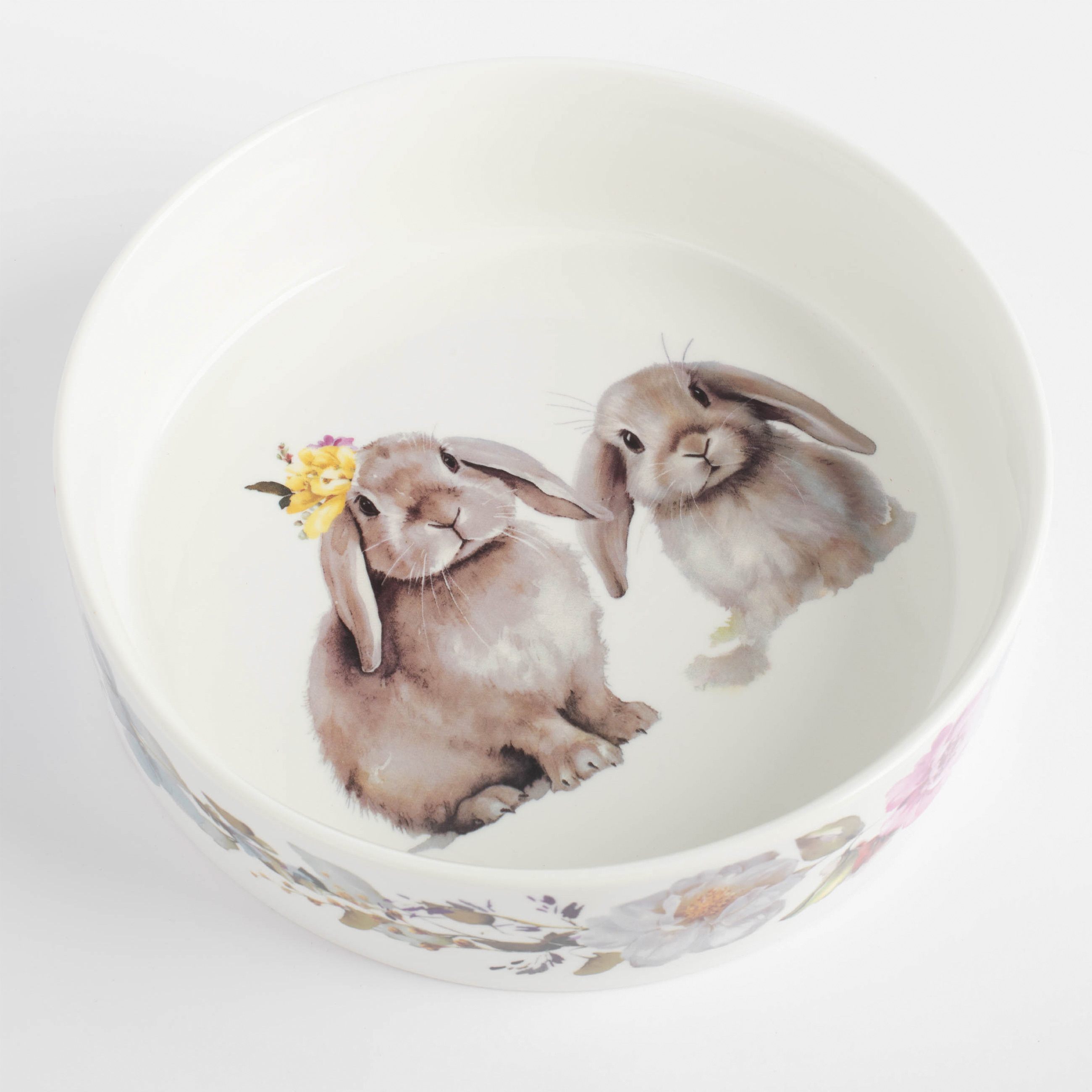 Блюдо, 23х6 см, с бортами, фарфор N, Кролики с цветами, Pure Easter изображение № 2