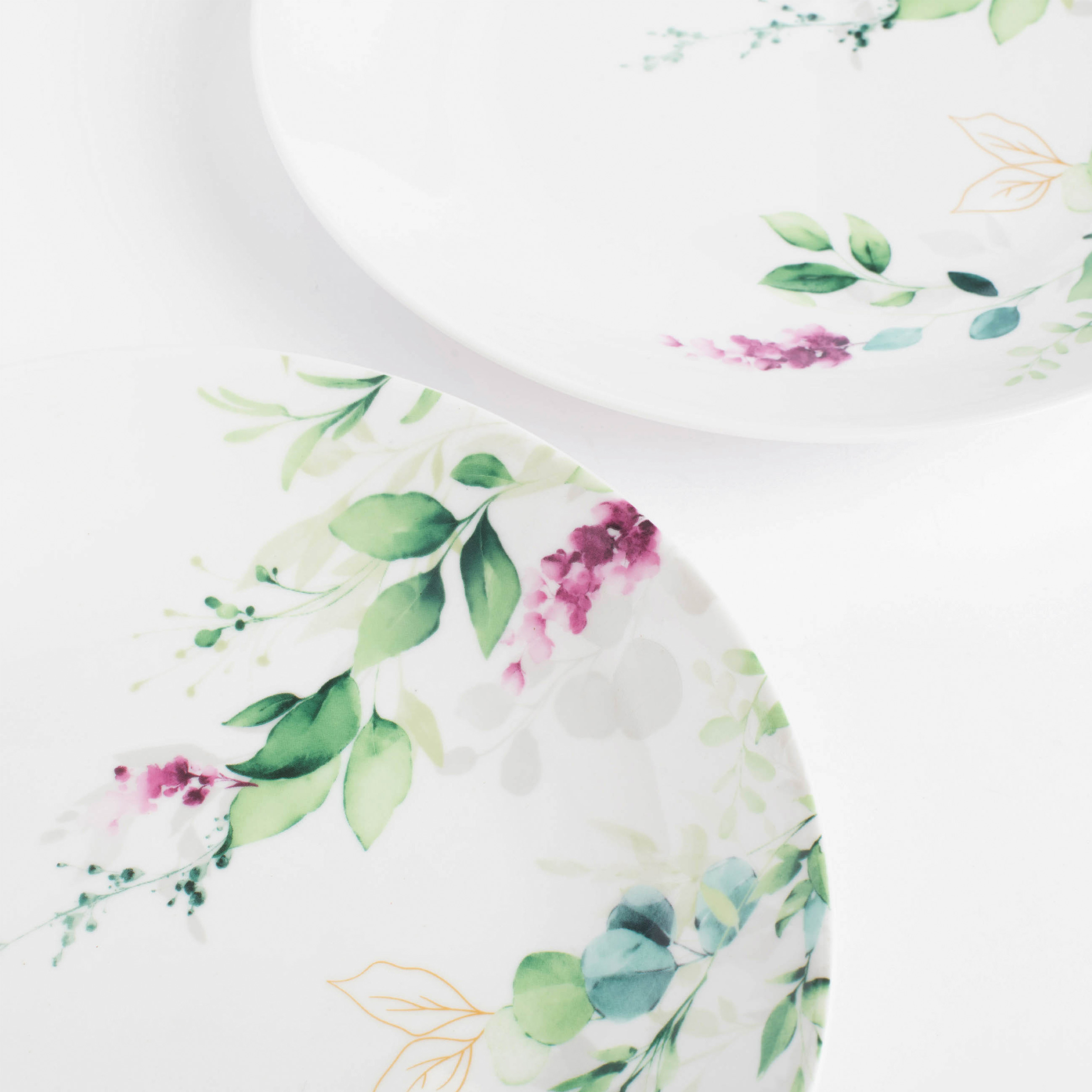 Тарелка закусочная, 23 см, 2 шт, фарфор N, белый, Акварельные цветы, Senetti изображение № 4