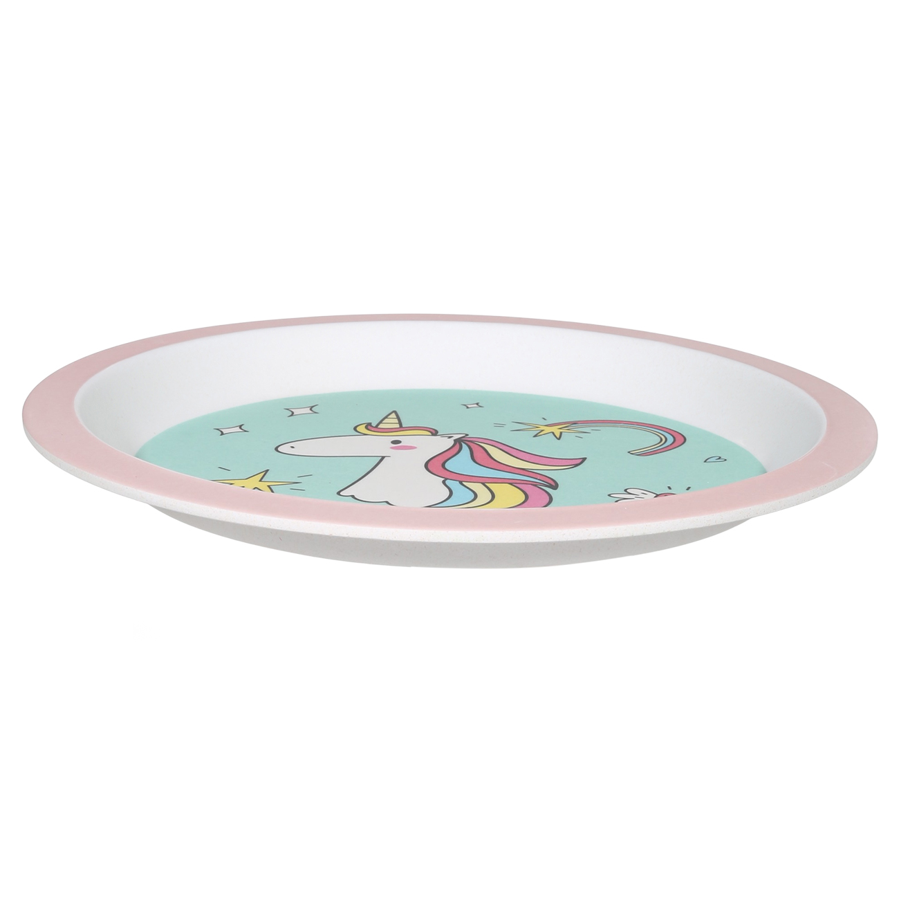 Набор посуды, детский, 5 пр, бамбук, розово-мятный, Единорог, Unicorn изображение № 7