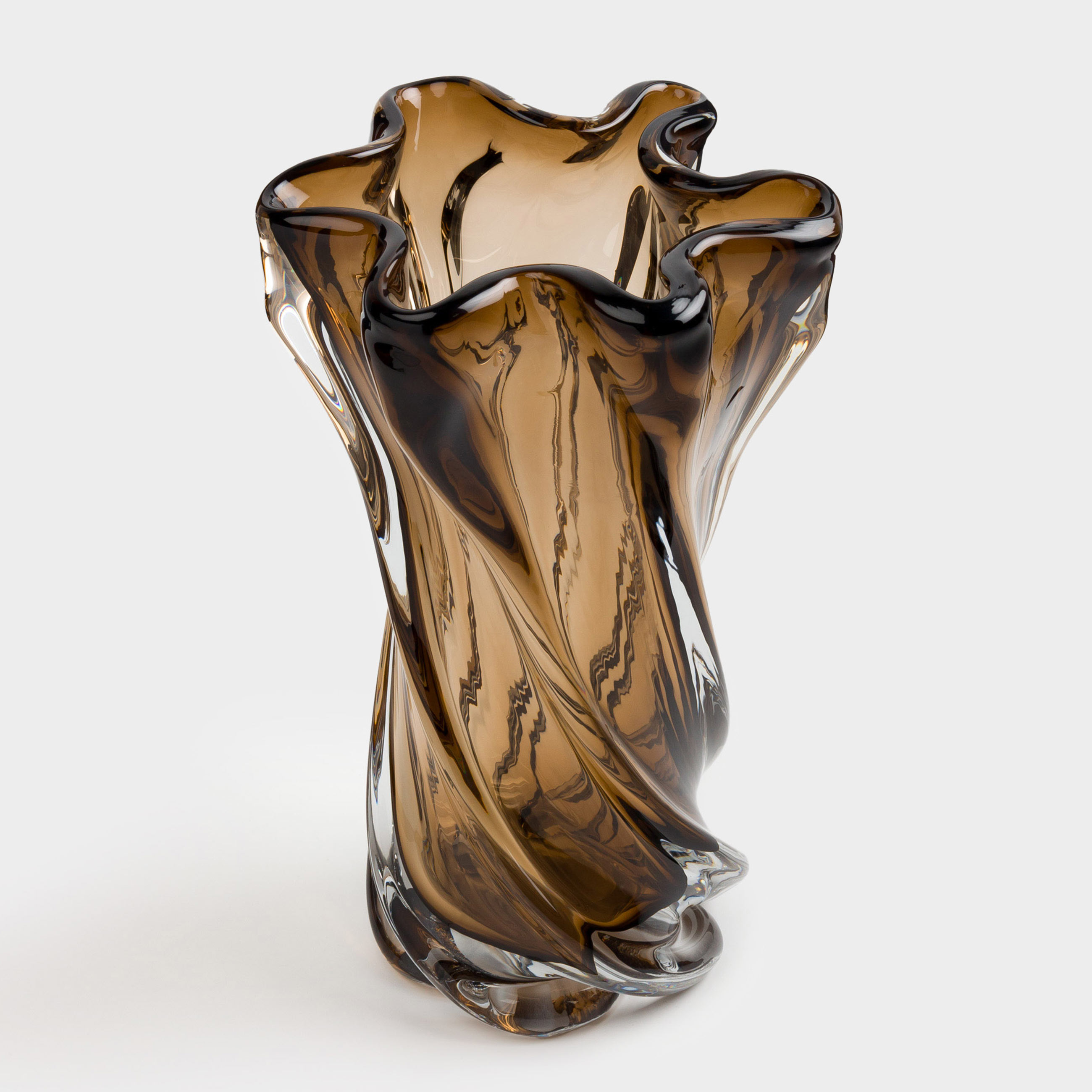 Ваза для цветов, 26 см, стекло Р, коричневая, Wiggly — купить в ...