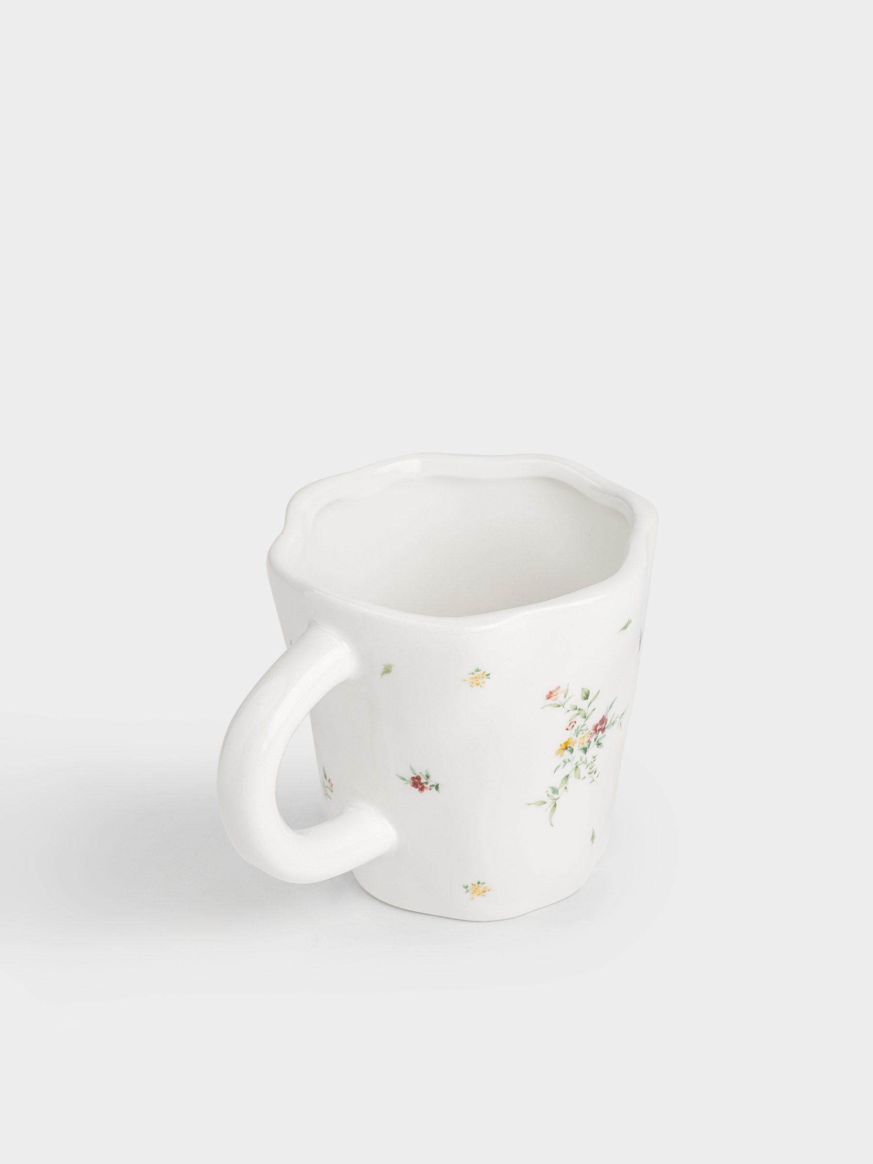 Кружка, 540 мл, керамика D, молочная, Цветы, El flower, image-2