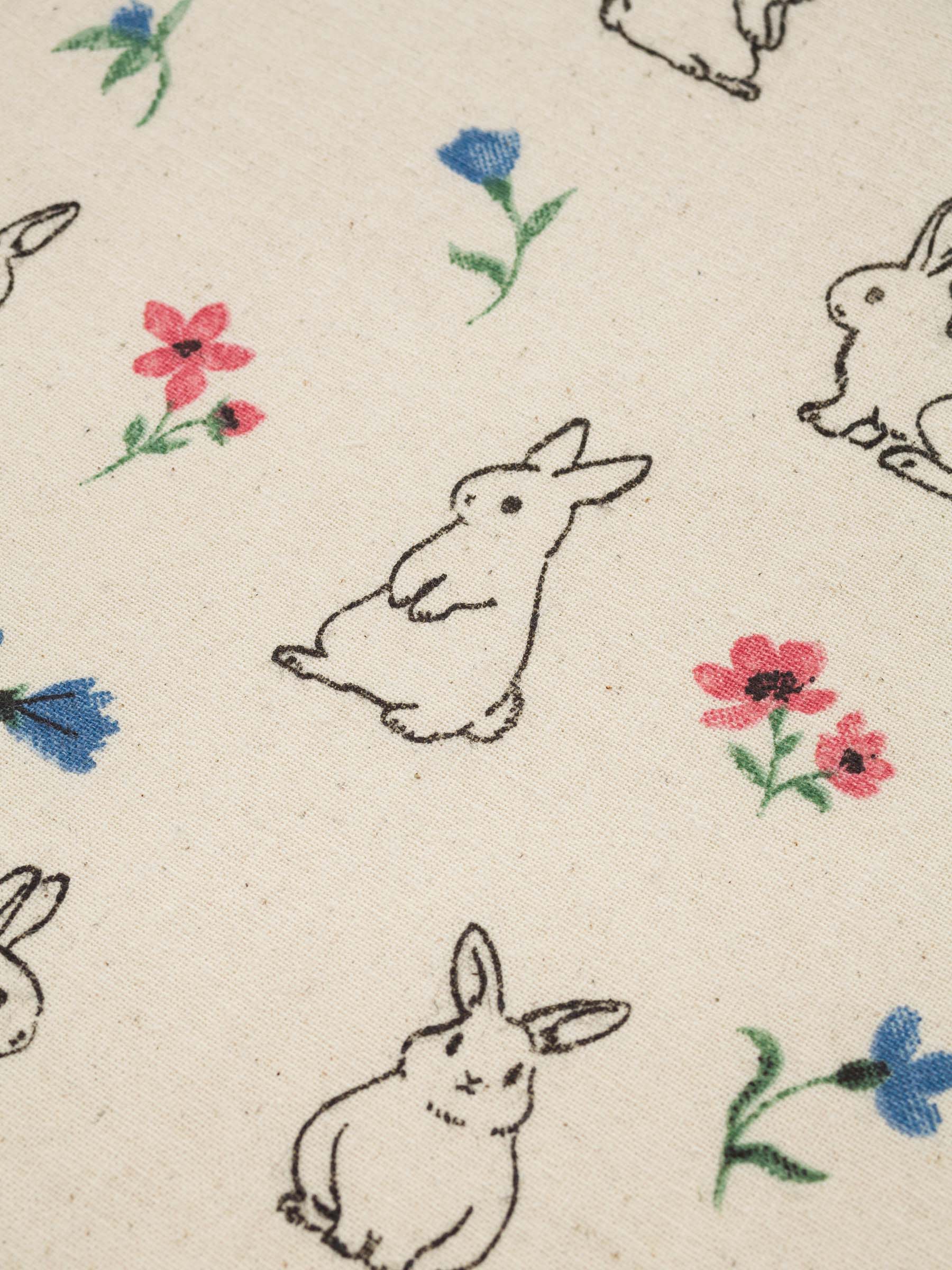 Полотенце кухонное, 40х60 см, хлопок, молочное, Кролики и цветы, El flora rabbit, image-4