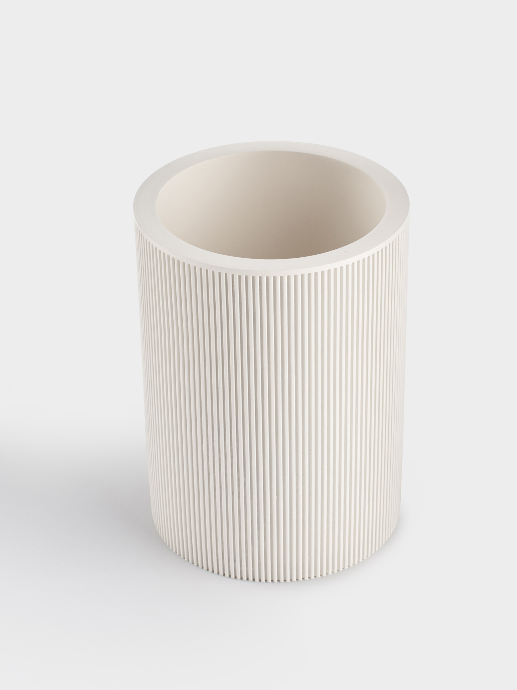 Стакан для ванной комнаты, 10 см, полирезин, молочный, White stripes, image-2