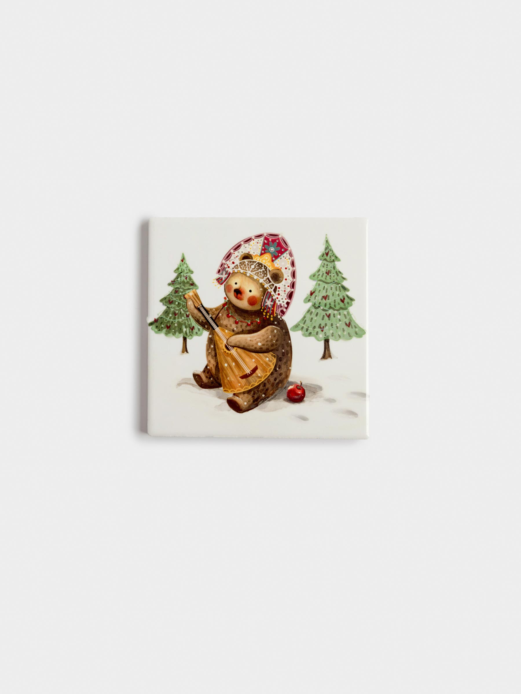 Подставка под кружку, Медведь, Christmas bear