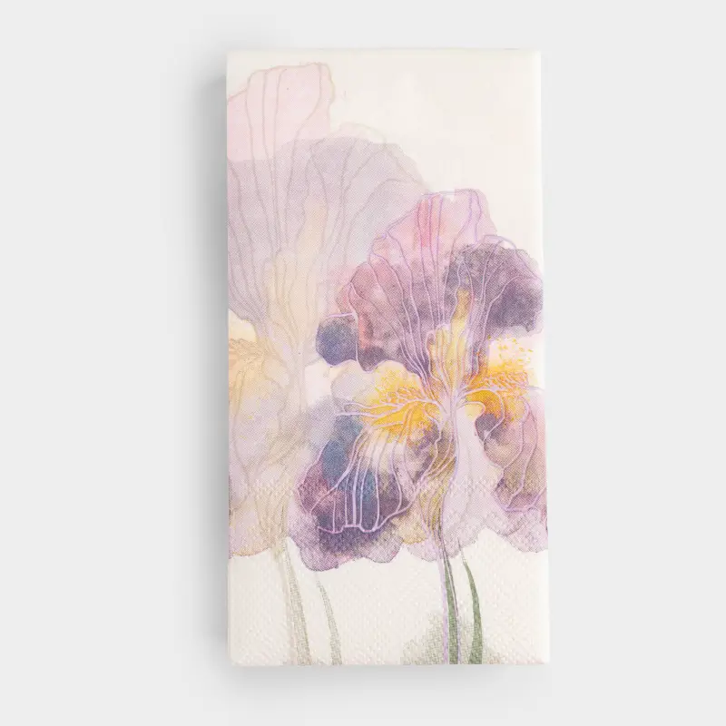 Салфетки бумажные, 33х33 см, 20 шт, прямоугольные, белые, Ирис, Iris garden ,image-0