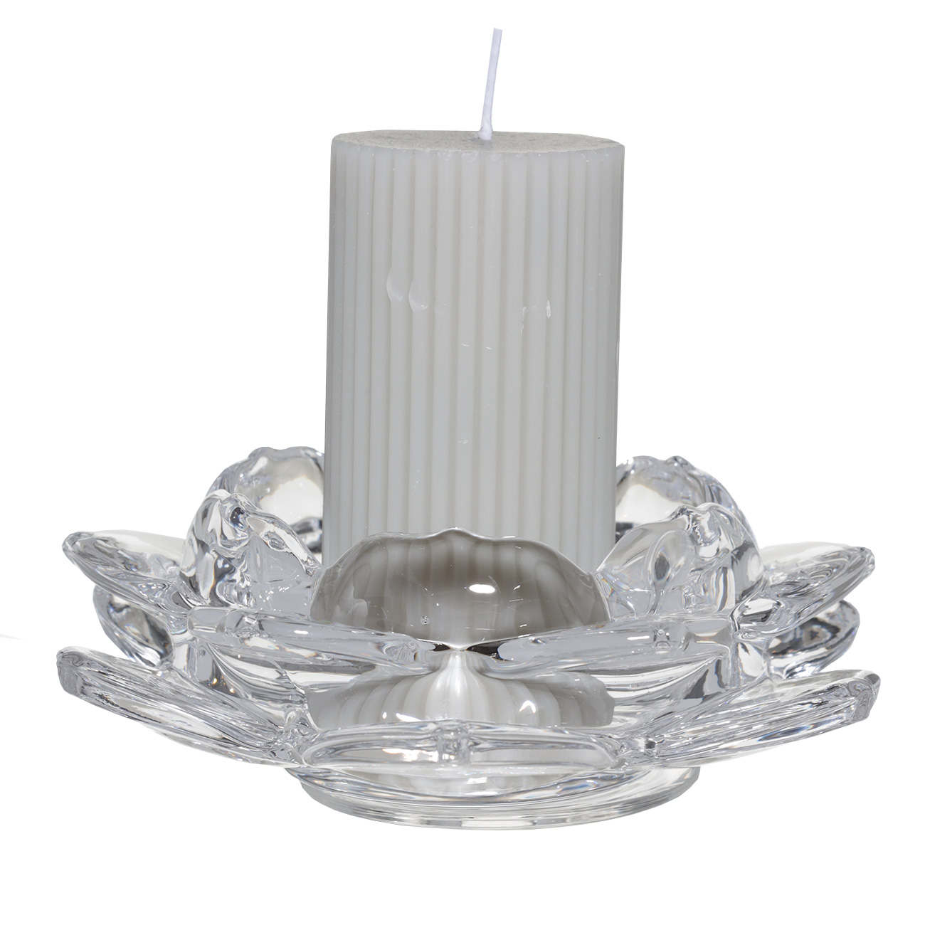 Подсвечник, 15 см, для цилиндрической свечи, стекло, Лотос, Lotus изображение № 3