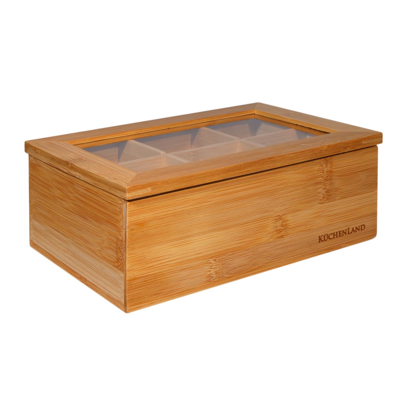 Коробка для чая, 24х16 см, 6 отд, бамбук, прямоугольная, Bamboo изображение № 4