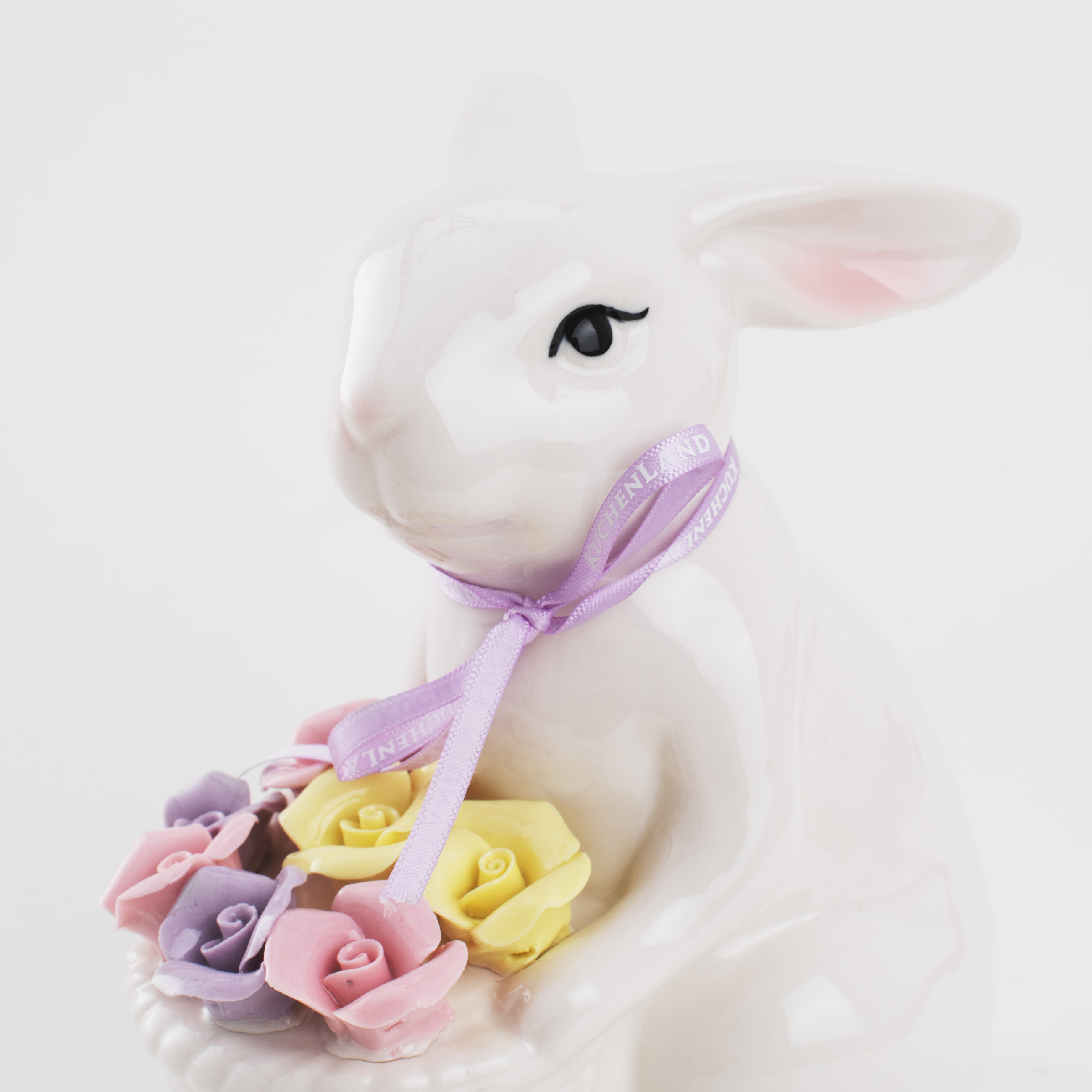 Статуэтка, 17 см, фарфор P, белая, Кролик с корзиной цветов, Pure Easter изображение № 2