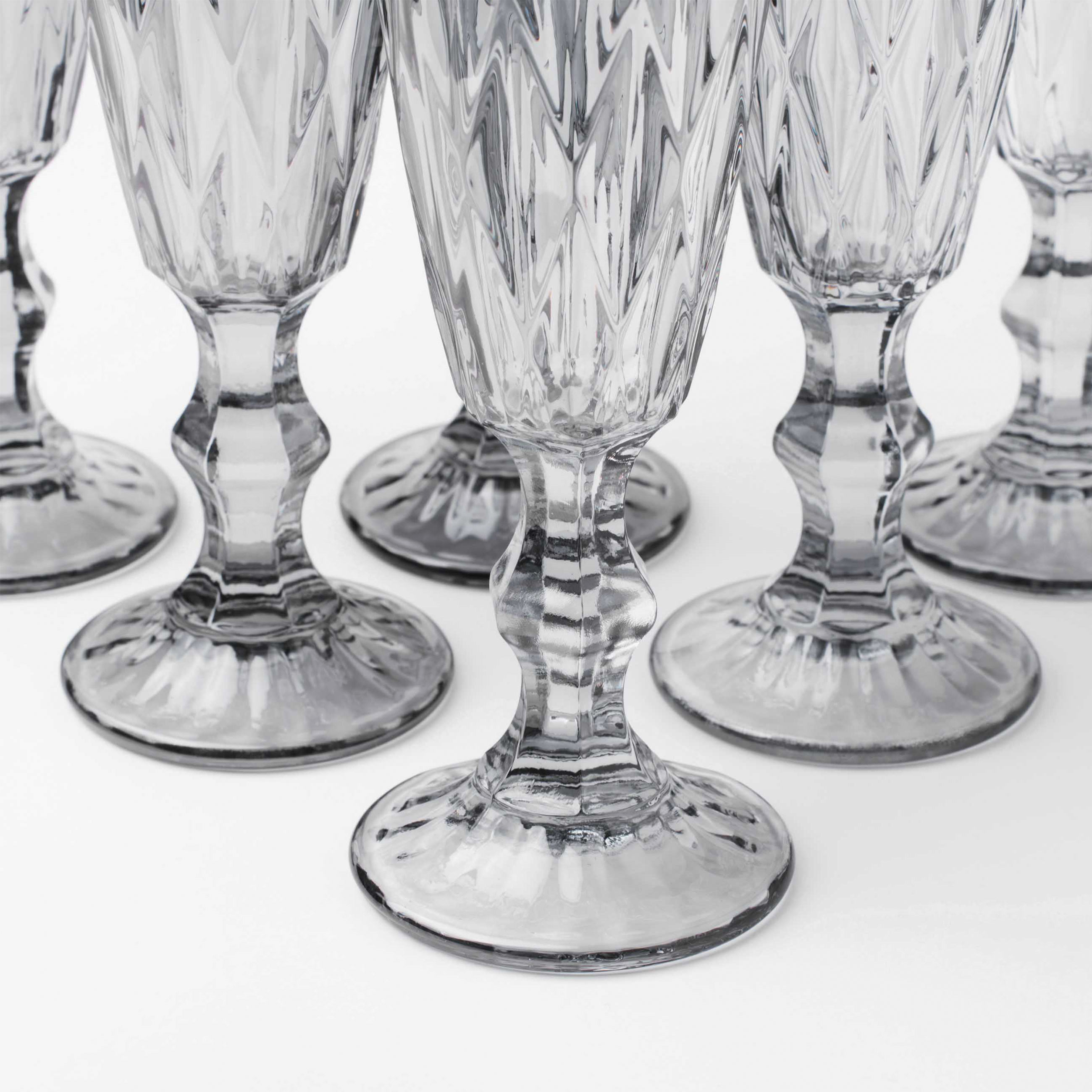 Бокал-кубок для шампанского, 170 мл, 6 шт, стекло Р, серый, Rhomb color изображение № 5