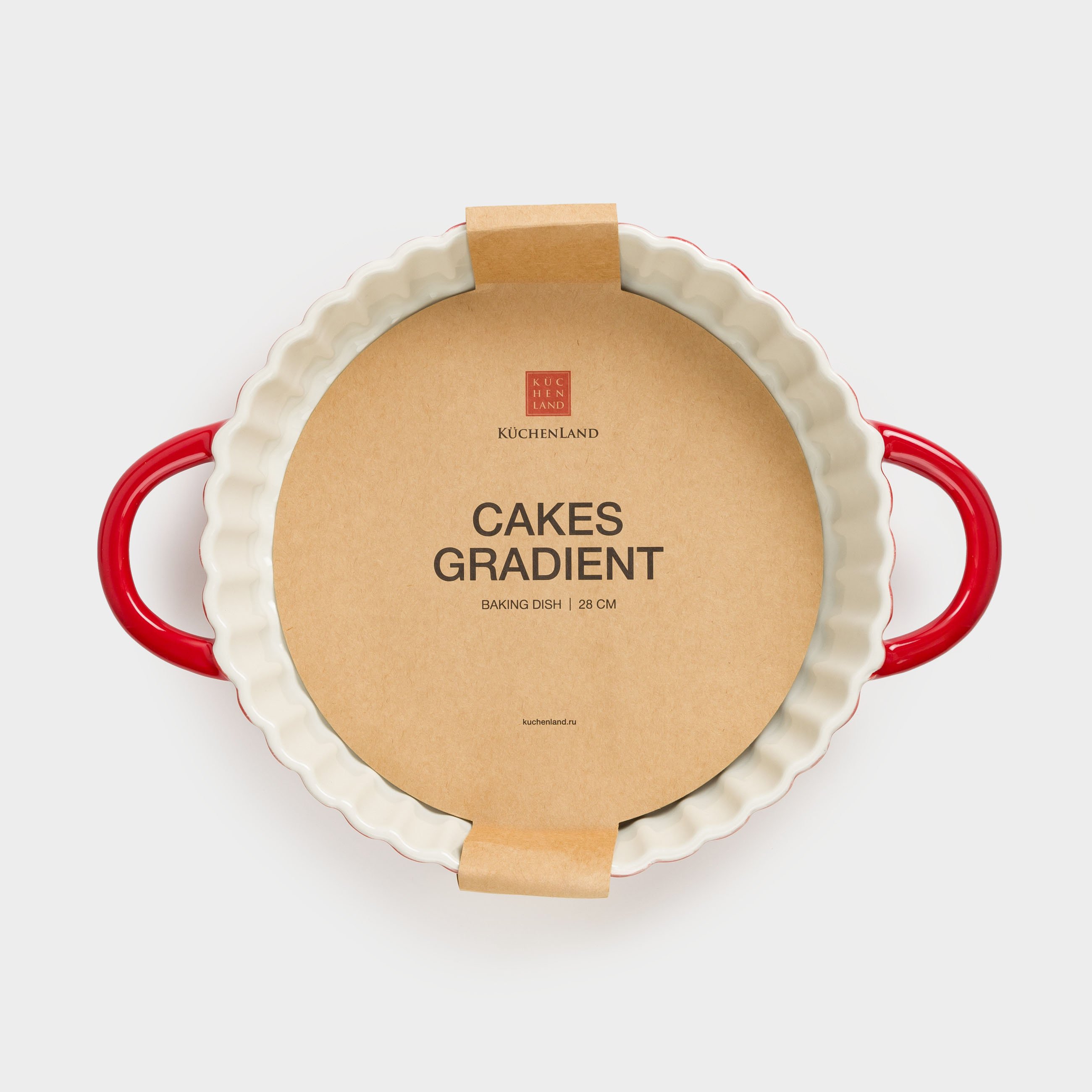 Форма для запекания, 28 см, керамика, круглая, бордовая, Градиент, Cakes gradient, image-8