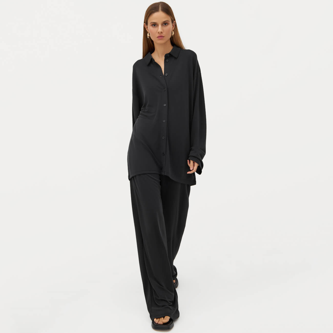 

Брюки женские, р. XL, модал/полиэстер, черные, Veta