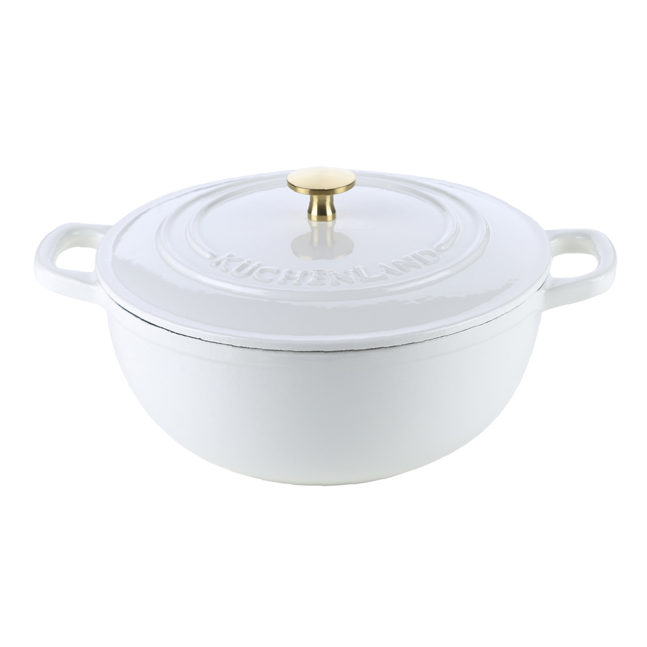 

Казан, 25 см, 3,5 л, с крышкой, чугун, белый, Light kitchen