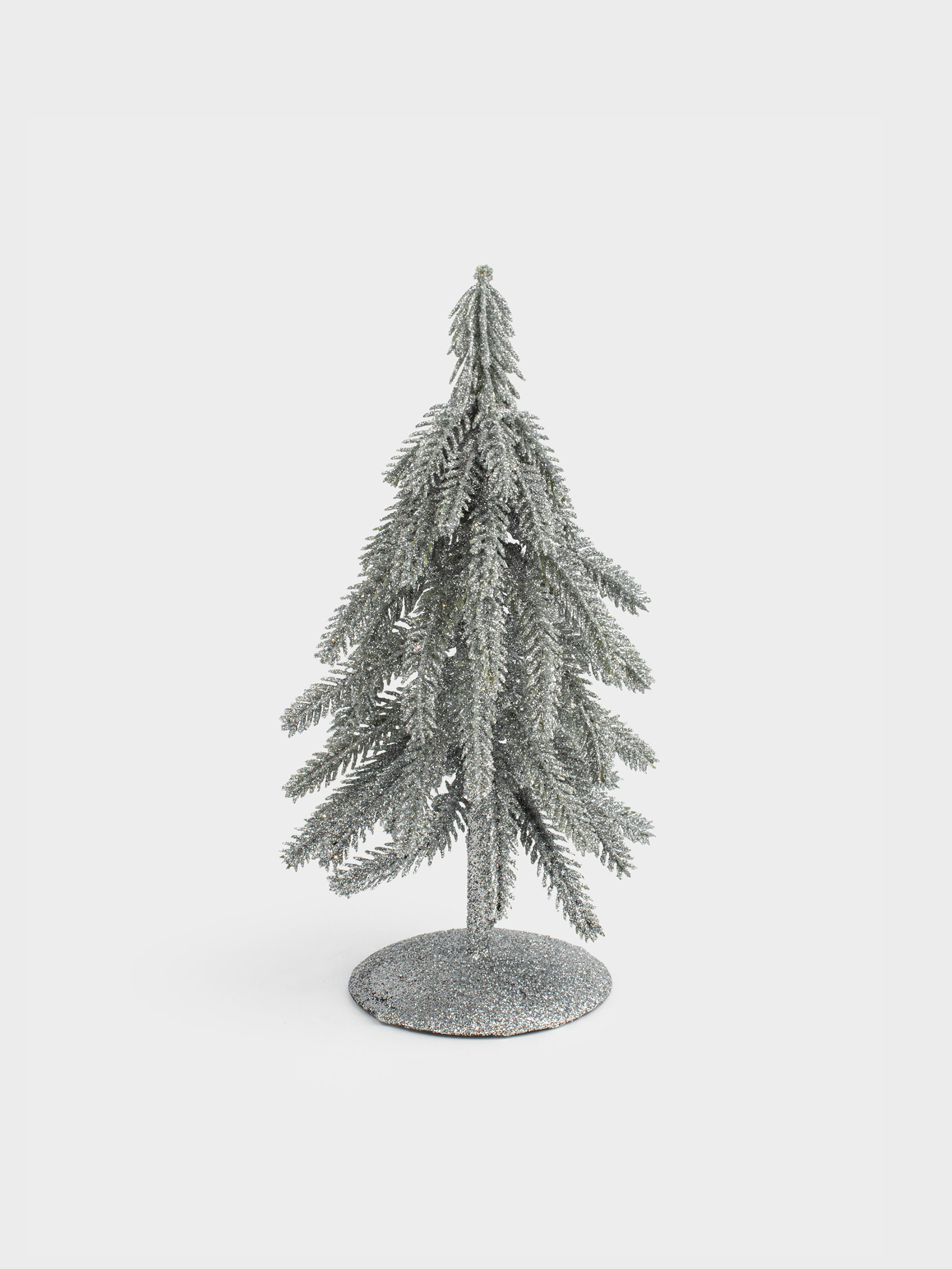 Ель искусственная, 20 см, на подставке, пластик/металл, серебристая, Silver style, image-0