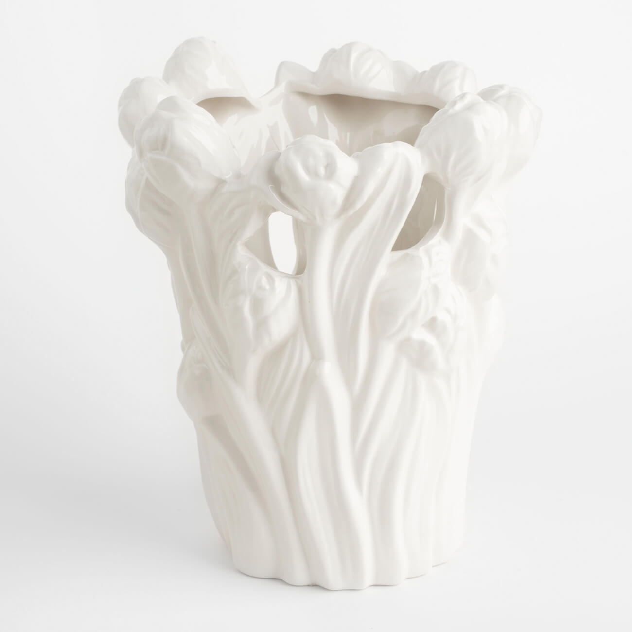 ваза stripe керамика разно ная 20 см Ваза для цветов, 25 см, декоративная, керамика, белая, Тюльпаны, Tulip